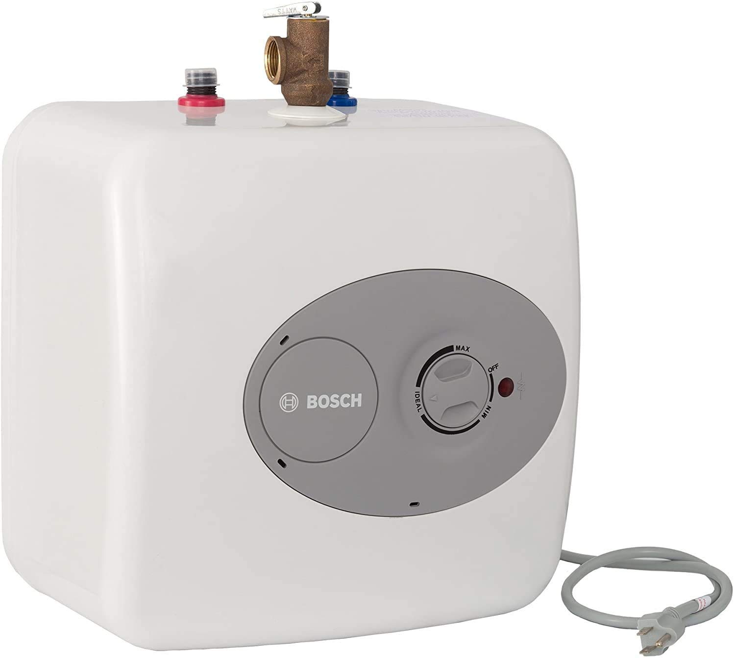 BOSCH ES4 4-Gallon Electric Mini-Tank Water Heater - Fast On-Demand Hot Water - Wall/Shelf/Floor Mount - Perfect for Small Bathrooms, Kitchen Sinks & RV Use