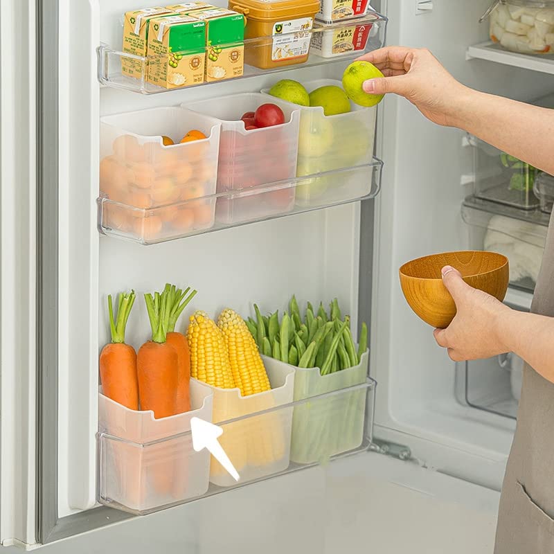 3-Pack Refrigerator Side Door Storage Bins - Food Organizer & Freshness Keeper for Fruits, Veggies, Snacks - Perfect for Kitchen Organization & Meal Prep