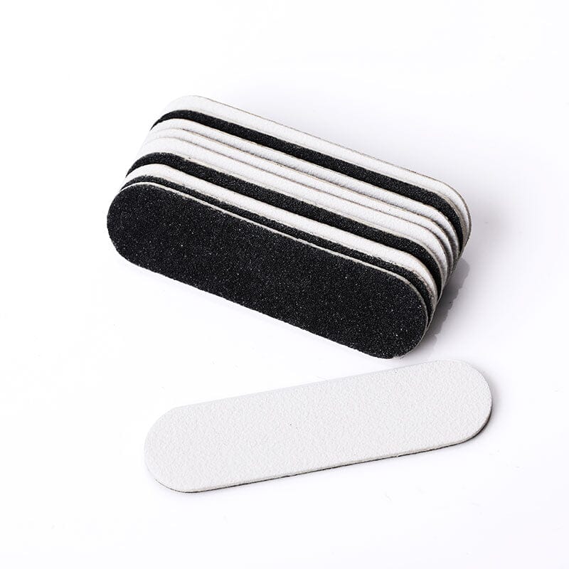10-Piece Mini Nail File Set - Black & White Manicure Tools for Home, Travel & Salon Use - Perfect for Nail Care, Gifts & Professional Manicurists
