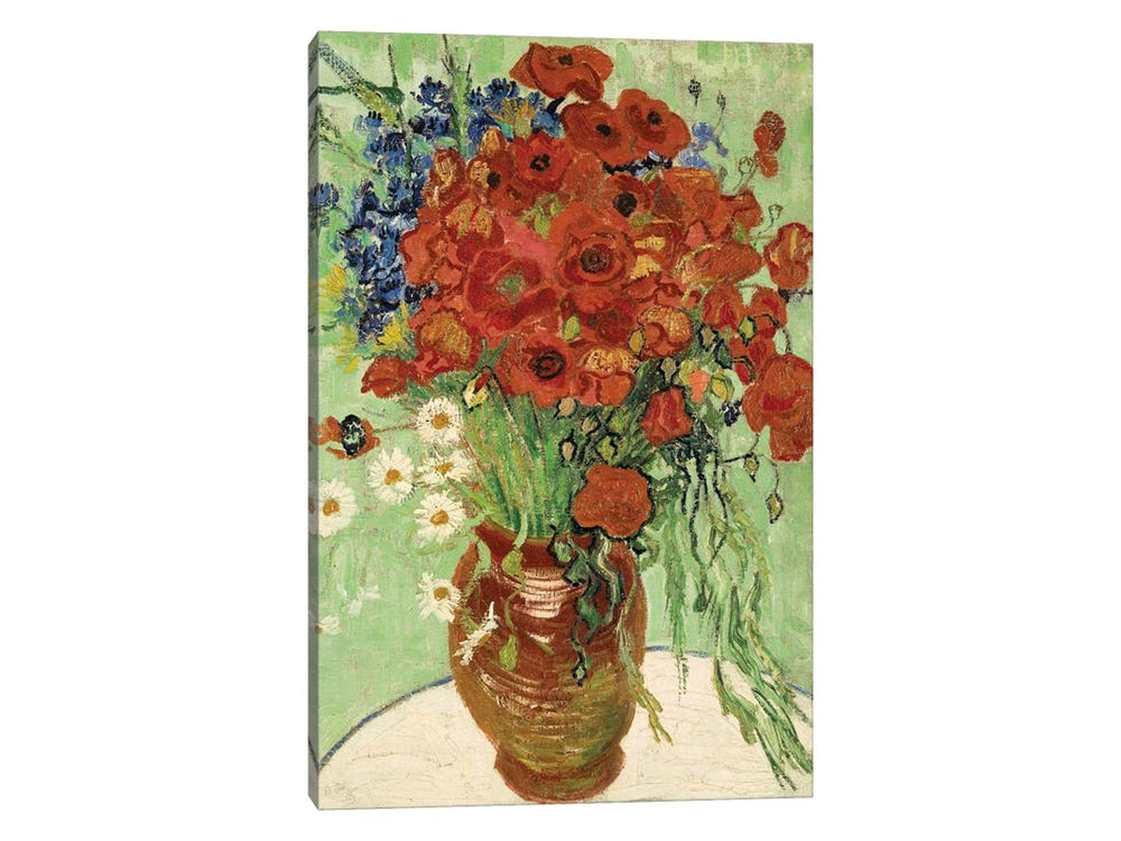 Post-Impressionist Wall Art - Famous Abstract Prints, Daisies & Poppies Paintings for Living Room Decor | Framed Abstract Poster Artwork Ready to Hang (12x18 inches) | Perfect for Home, Office & Gift Giving