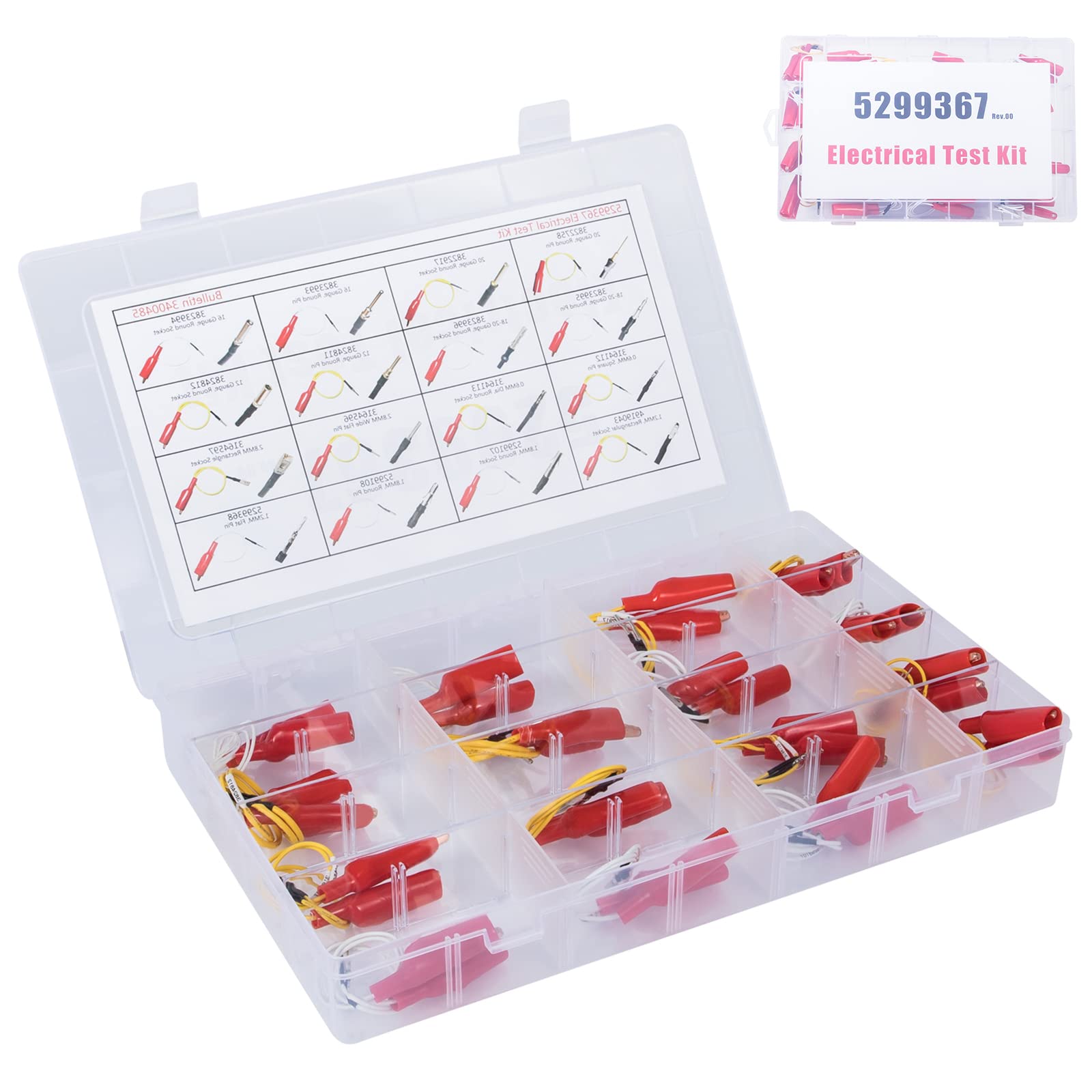 16-Piece Electrical Test Lead Kit with Terminals - Compatible with Cummins Circuit Connector (5299367) - Ideal for Automotive Diagnostics & Electrical Repairs