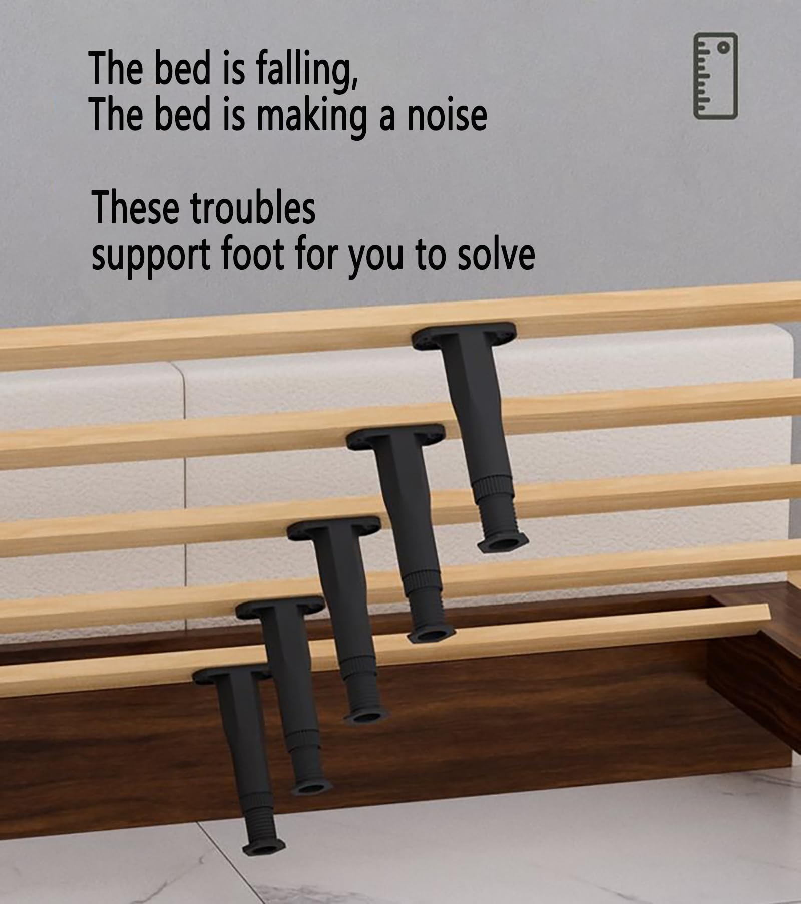 Durable Adjustable Bed Frame Legs 4-Pack - 6