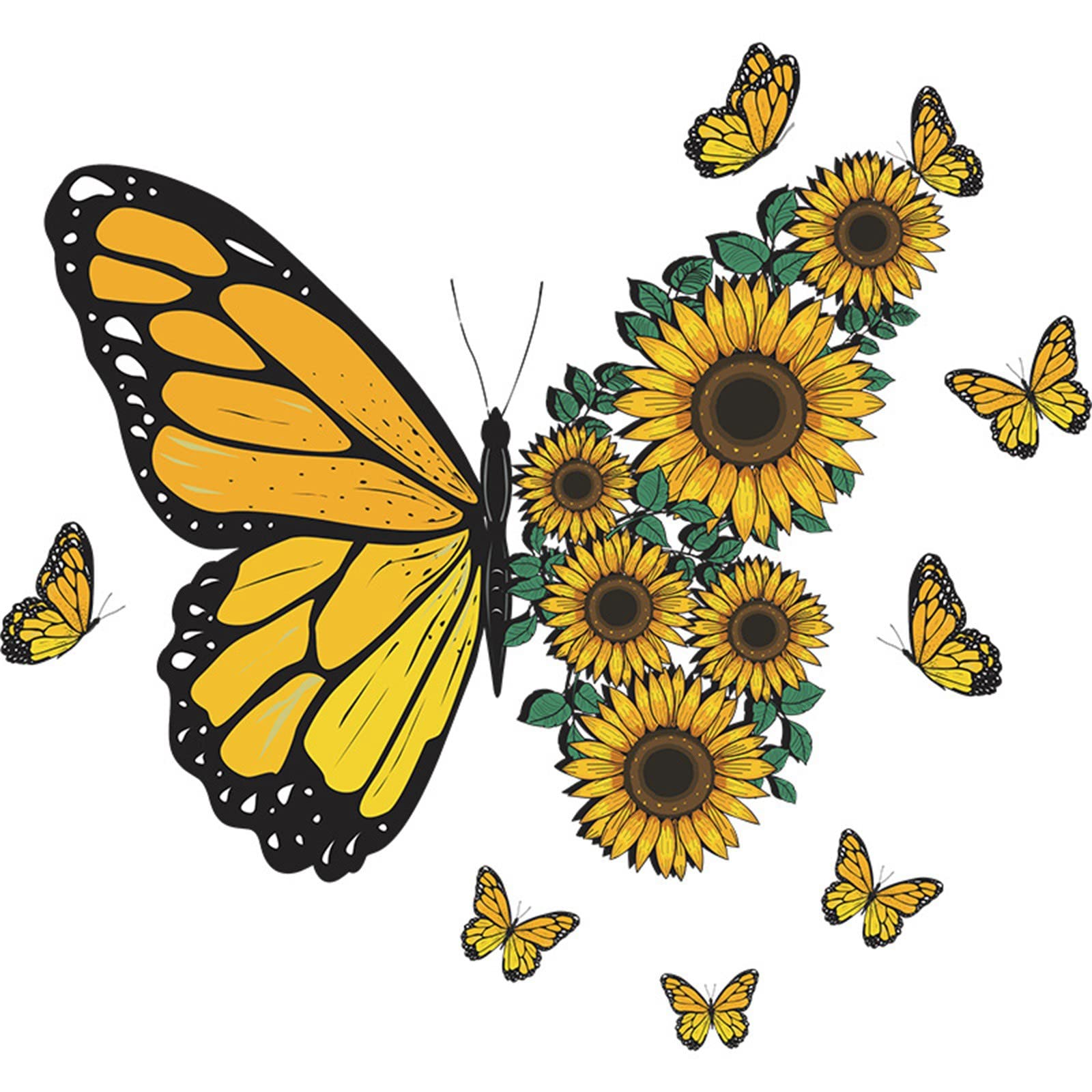 Sunflower Wall Sticker Decor - Yellow Home & Kitchen Decoration for Walls