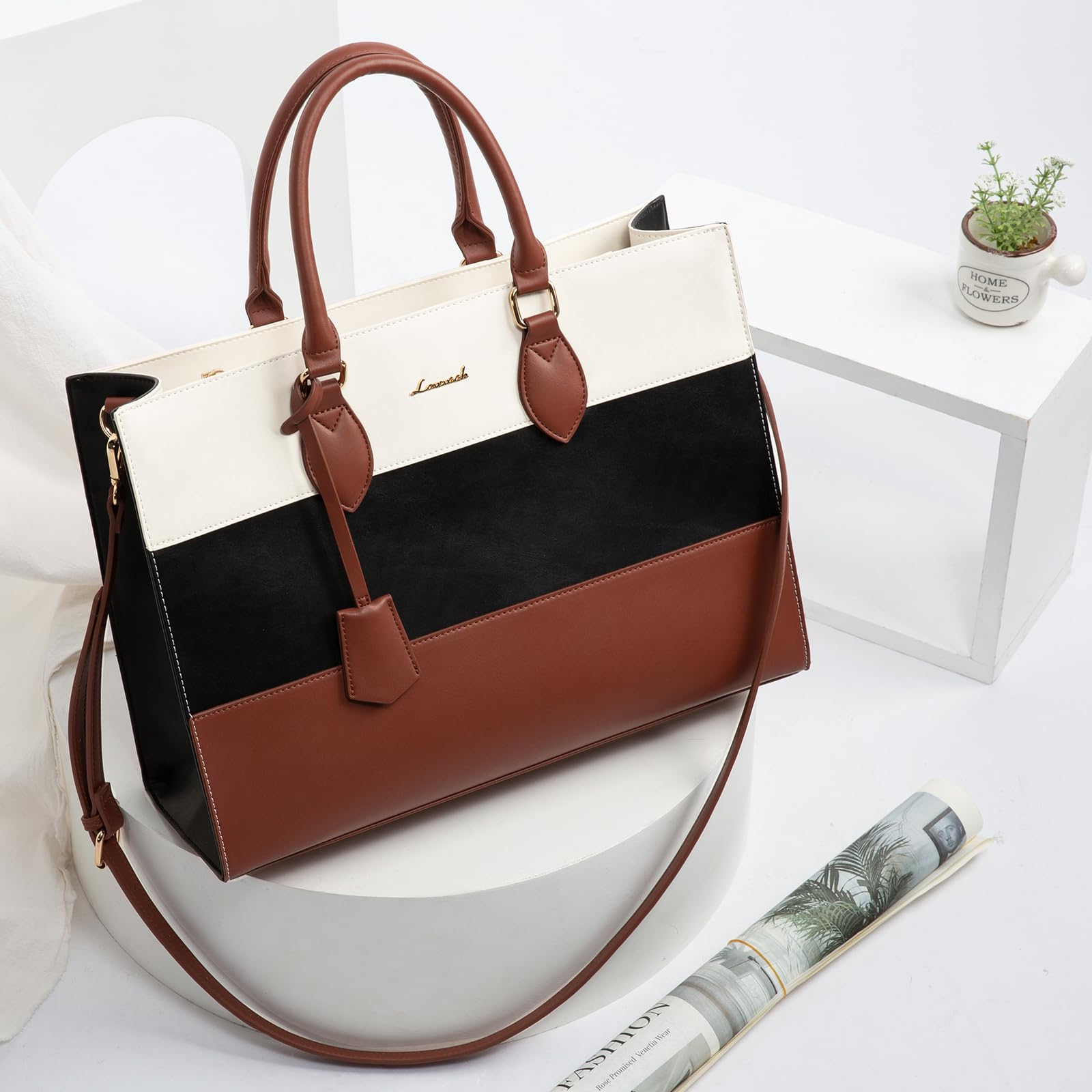 LOVEVOOK Women's Laptop Tote Bag - Professional Business Office Computer Briefcase with Detachable Clutch Purse - Perfect for Work, Commuting & Travel Accessories