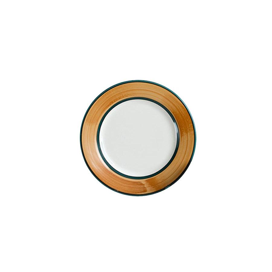 Terra Patina Brown & Green Sample Plate – Handcrafted Ceramic Dinnerware for Rustic & Farmhouse Dining Decor