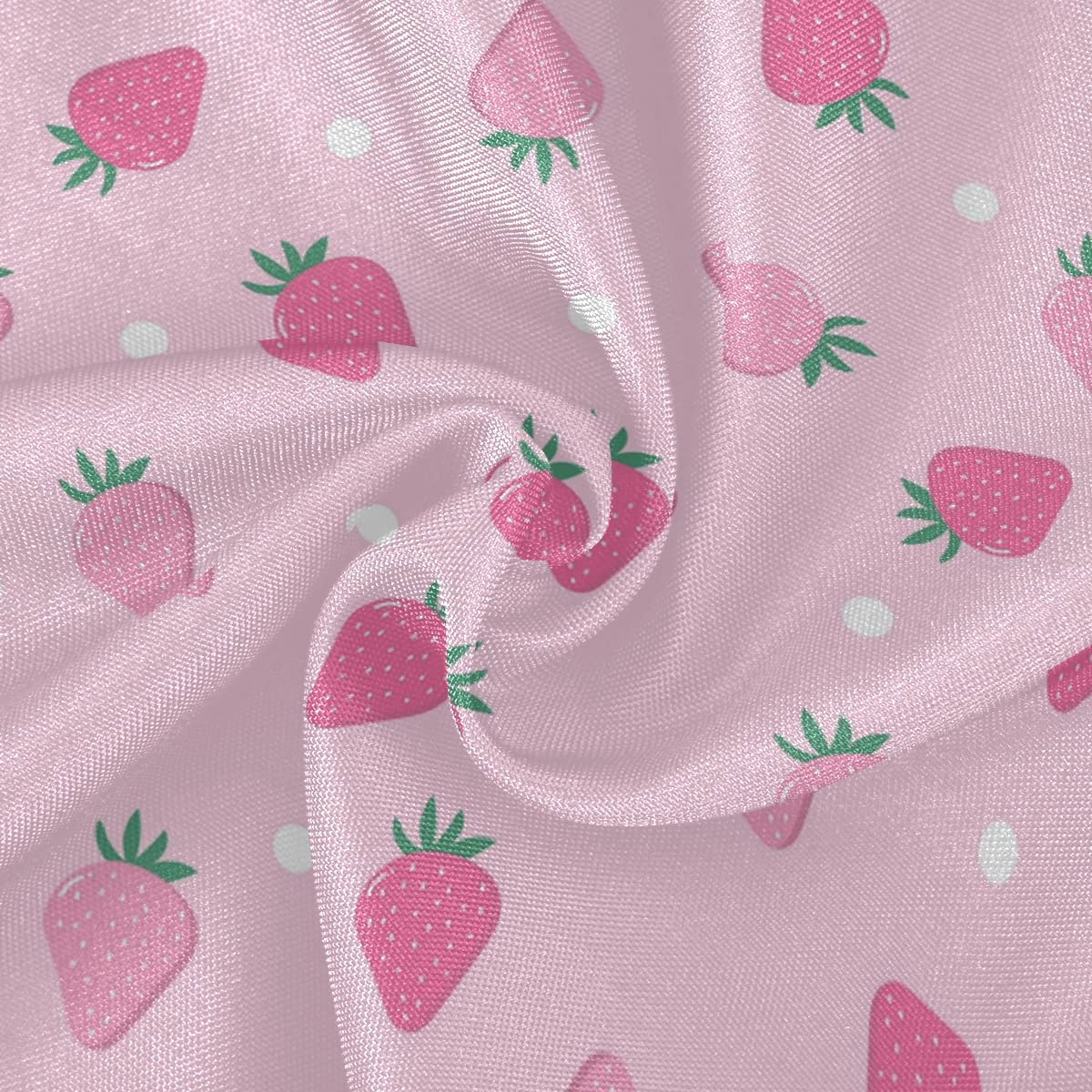 AUUXVA 60 Inch Round Tablecloth - Cute Pink Strawberry Dot Design, Wrinkle-Resistant Lace Table Cover for Kitchen, Patio, Birthday Party & Dining Room Decor | Perfect for Indoor & Outdoor Celebrations