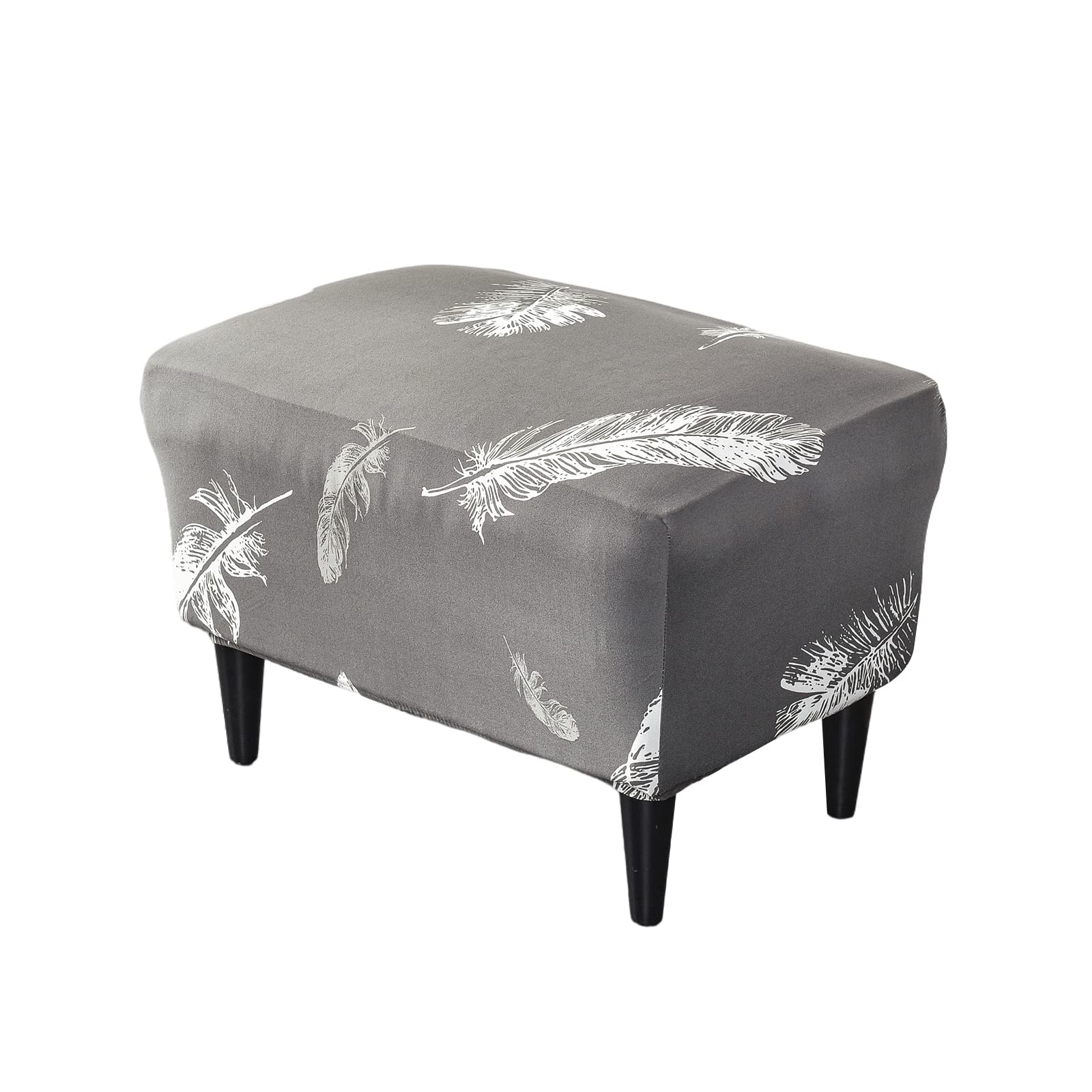 CRFATOP X-Large Printed Ottoman Chair Cover - Stretchable Rectangle Storage Stool Slipcover with Elastic Bottom for Footrest, Sofa & Furniture Protection (21