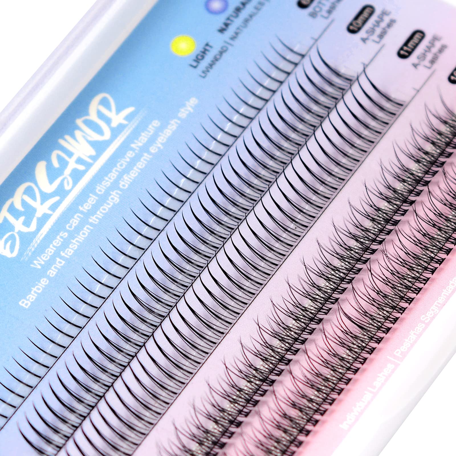 BlueSmurfs 170-Pack DIY Fluffy Fairy Eyelash Extensions - Natural Faux Mink Individual Lash Clusters with Bottom Lashes for Everyday Glam & Special Occasions