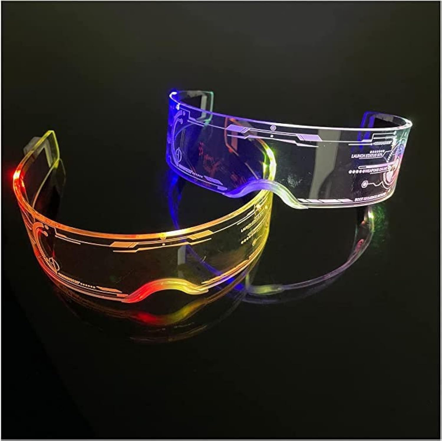 Cyberpunk LED Light Up Glasses for Adults - Futuristic Cosplay & Rave Party Accessory