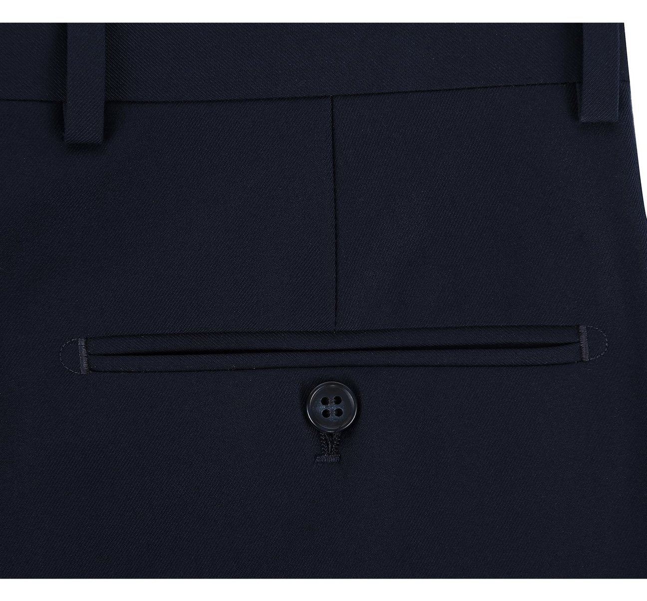 Alessandro Vitello by Renoir Dark Navy Slim Fit Flat Front Suit Pants for Men - Premium Dress Pants for Business, Office & Formal Occasions