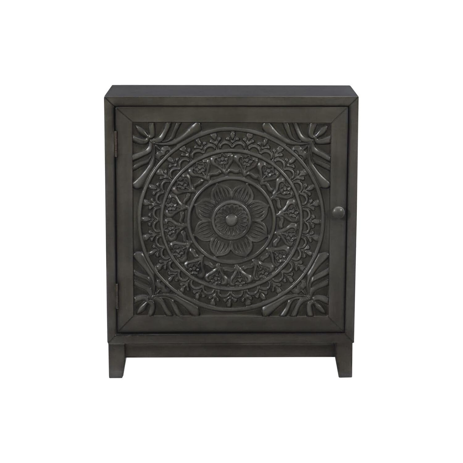 Powell Furniture Grace Accent Cabinet - Dark Grey Storage Console Table for Living Room, Entryway & Bedroom | Modern Sideboard with Shelves & Drawers | Home Decor Organizer