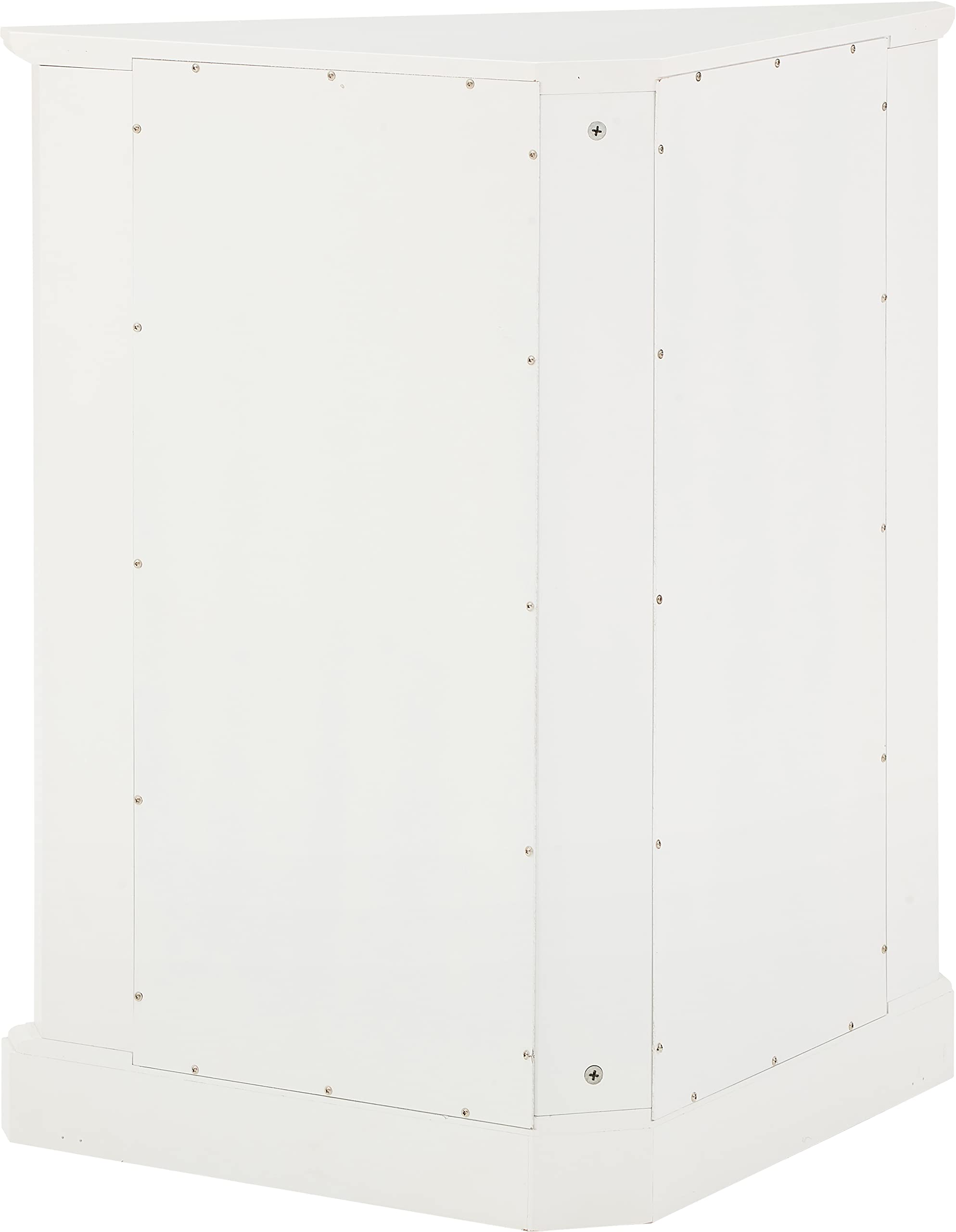 Crosley Furniture Shoreline Stackable Corner Pantry Cabinet with Adjustable Shelves - White Kitchen Storage Organizer for Pantry, Dining Room & Laundry Room - Space-Saving Corner Solution for Small Homes & Apartments