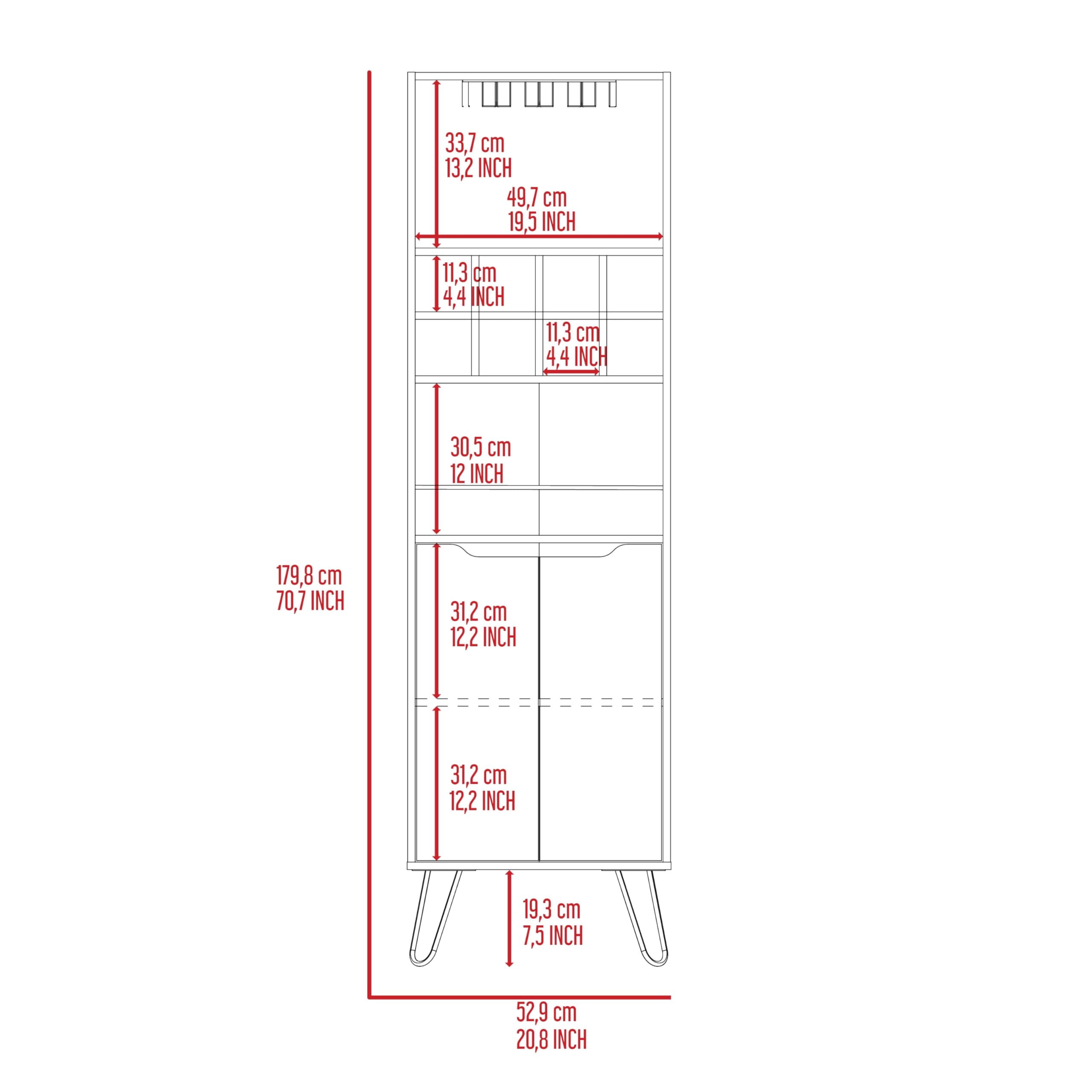 Tuhome Manhattan L-Shaped Bar Cabinet with 8 Built-In Wine Racks & 2 Single-Door Storage Cabinets - Black | Perfect for Home Bars, Dining Rooms & Entertaining Spaces