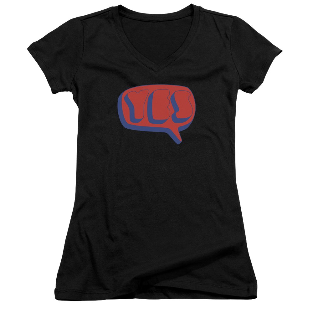 Yes Word Bubble Juniors' Sheer Fitted V-Neck T-Shirt - Trendy Casual Tee for Teens & Girls, Perfect for School, Parties & Everyday Wear