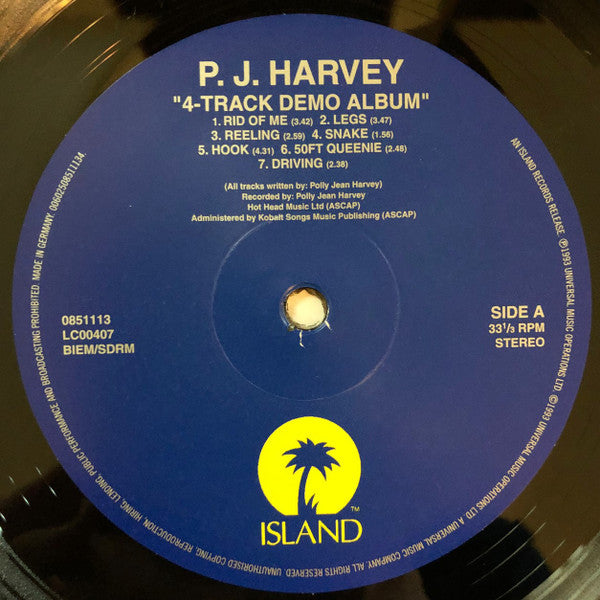 PJ Harvey 4 Track Demos LP Vinyl Record Album - Limited Edition 180 Gram Reissue Mint Condition - Perfect for Vinyl Collectors & Music Enthusiasts