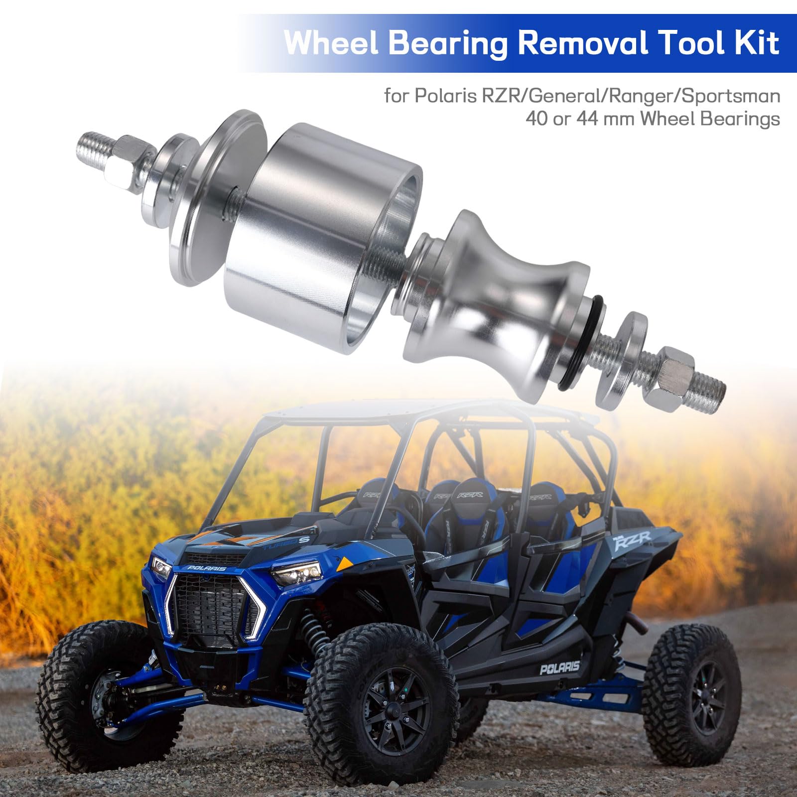 40mm & 44mm Wheel Bearing Removal Tool Kit - No Press Required - Compatible with Polaris Ranger, RZR, General & Sportsman ATVs/UTVs - Perfect for DIY Auto Repair & Off-Road Vehicle Maintenance