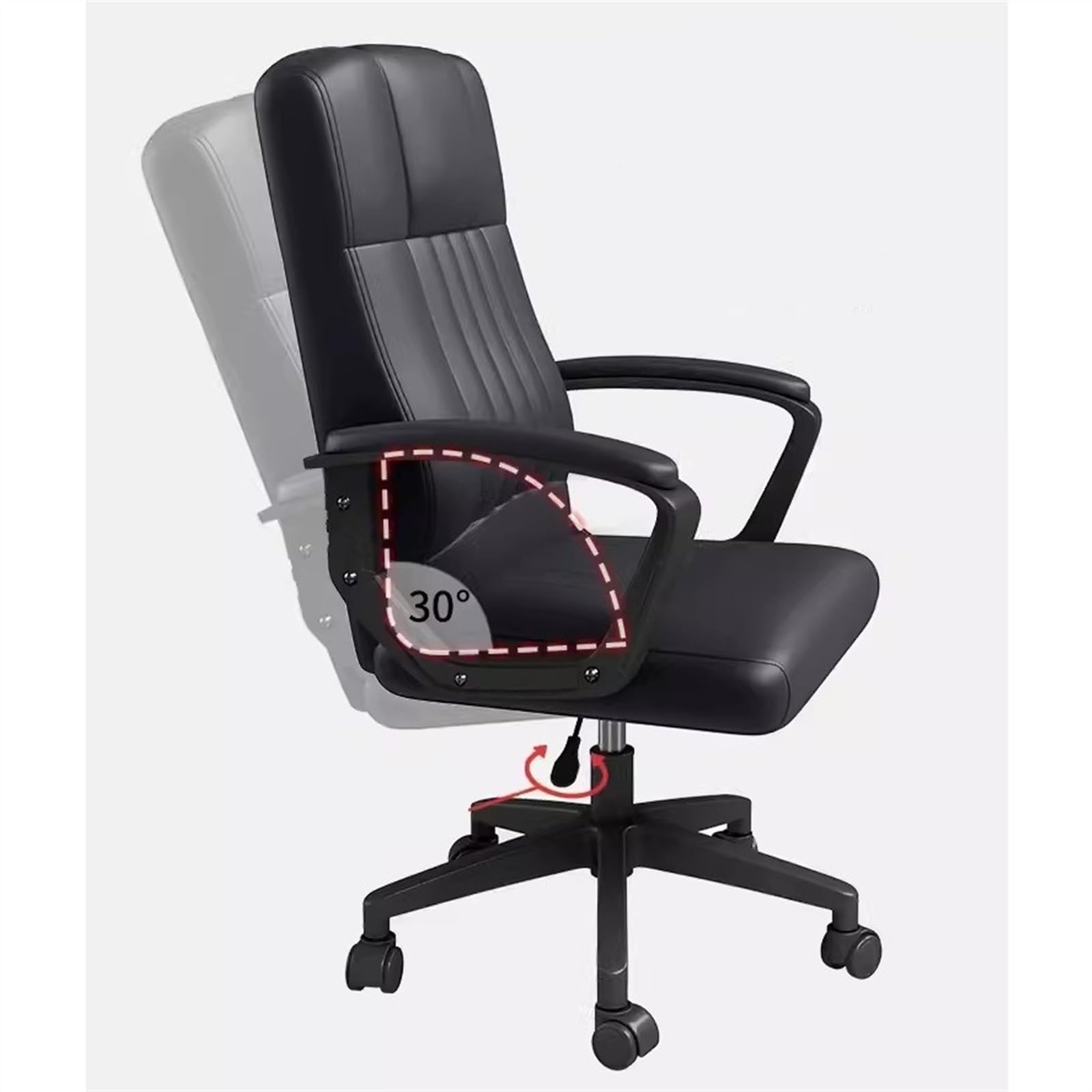 Ergonomic PU Leather Office Chair - Adjustable Height Swivel Rolling Desk Chair for Home Office, Study & Conference Room - Comfortable Work Chair for Long Hours (White) - Perfect for Remote Work & Video Meetings