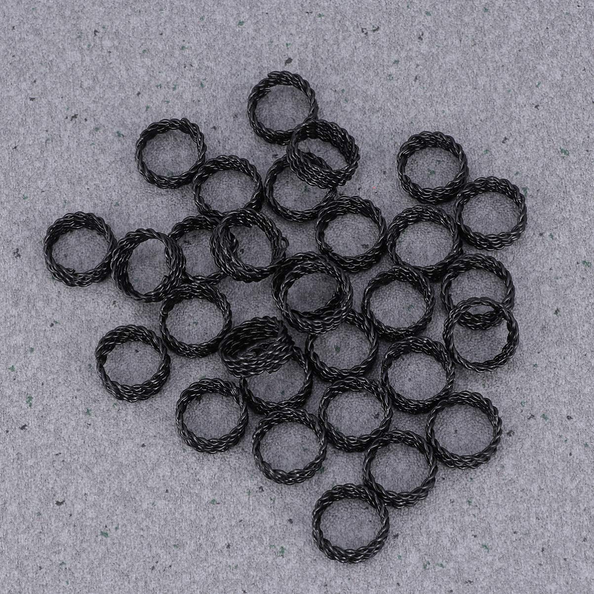 Supvox 30pcs Adjustable Dreadlock Cuffs - Black Hair Braiding Beads & Clips for Wigs, Braids, and Extensions | Perfect for Cosplay, Festivals, and Protective Hairstyles