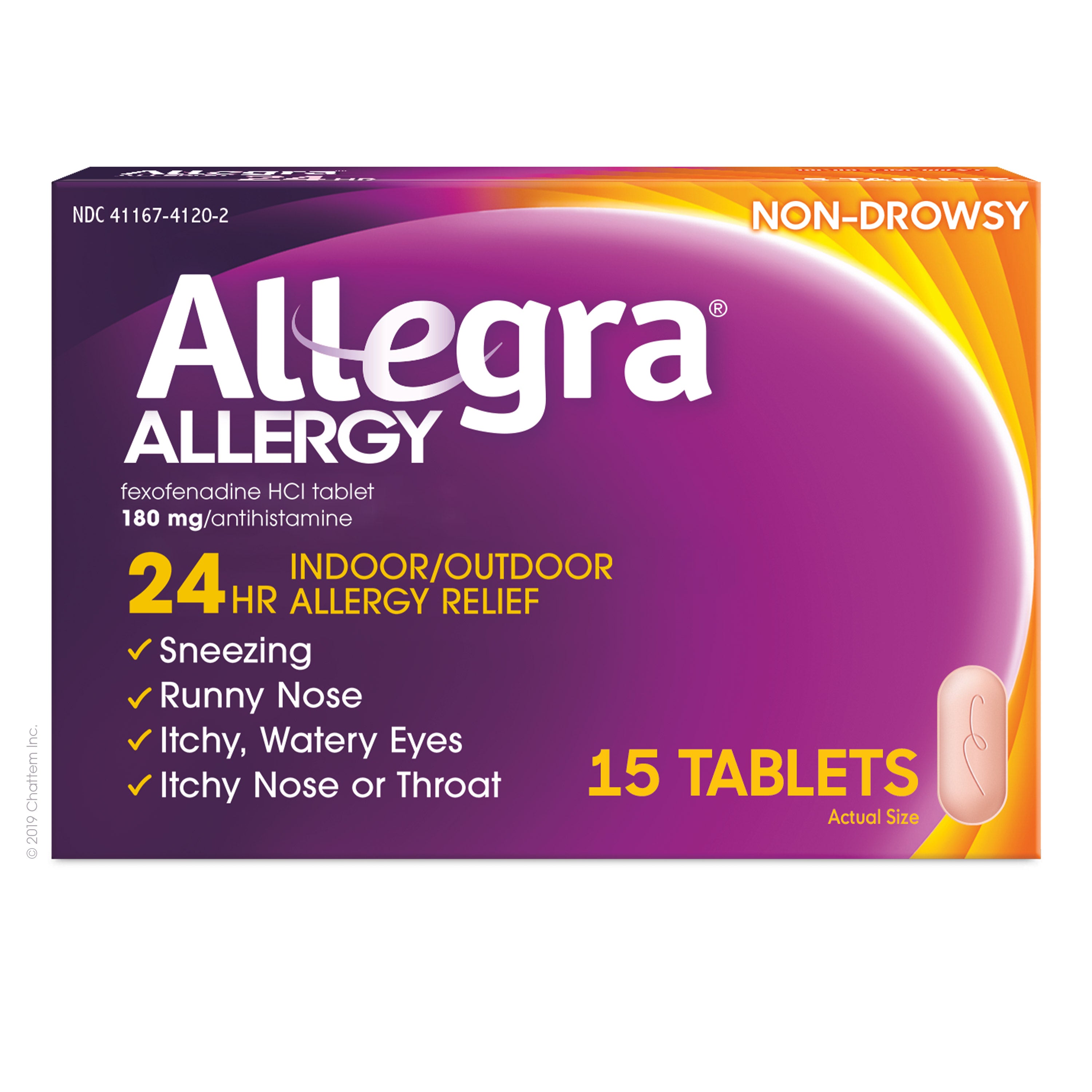 Allegra 24 Hour Allergy Relief Tablets - 180mg Fexofenadine HCl, Non-Drowsy Antihistamine for Indoor & Outdoor Allergies - Perfect for Seasonal Allergies, Hay Fever & Pet Dander Relief