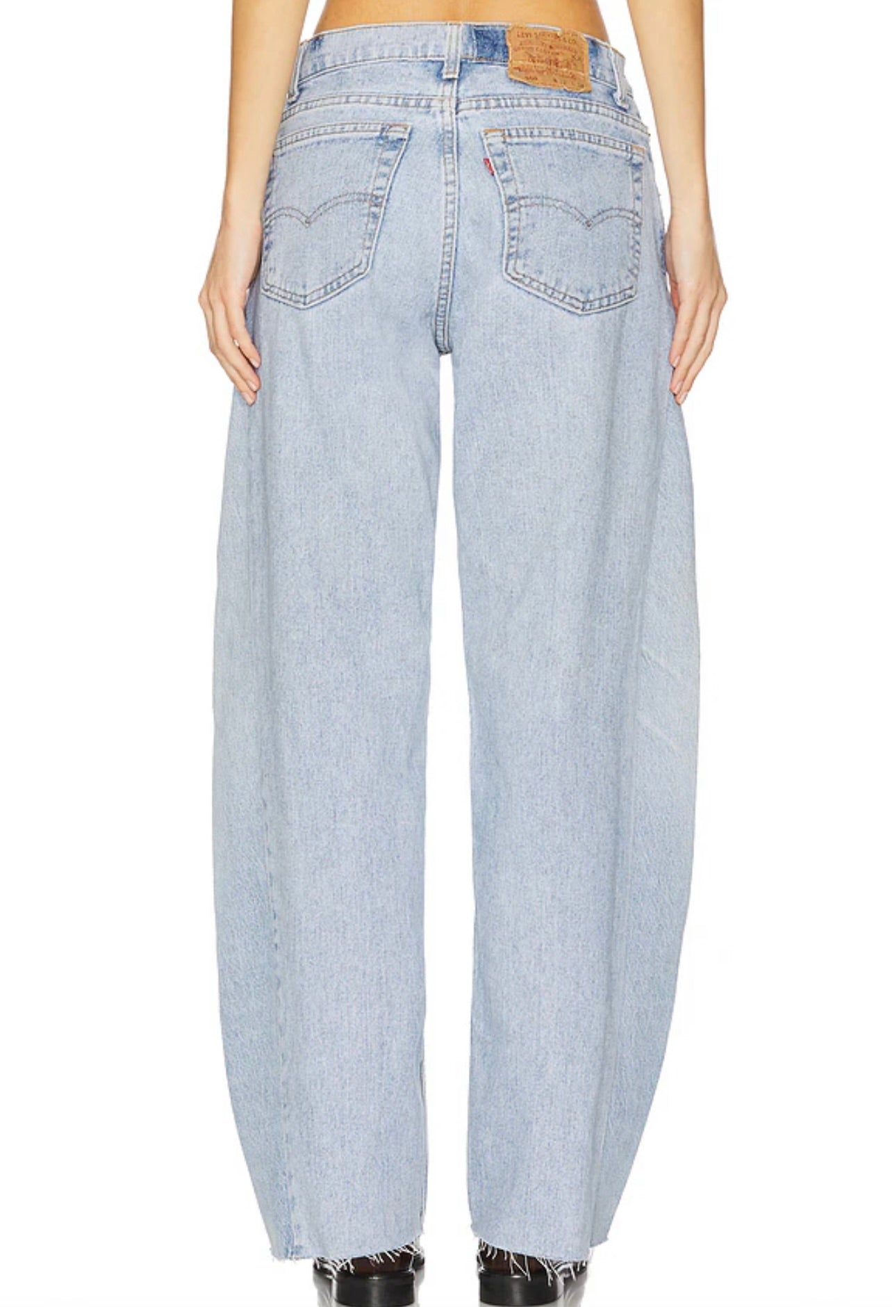 Aligrace Distressed Barrel Jeans with Custom Undone Hem - Trendy High Waist Denim Pants for Women | Perfect for Casual Outfits, Street Style & Vintage Looks