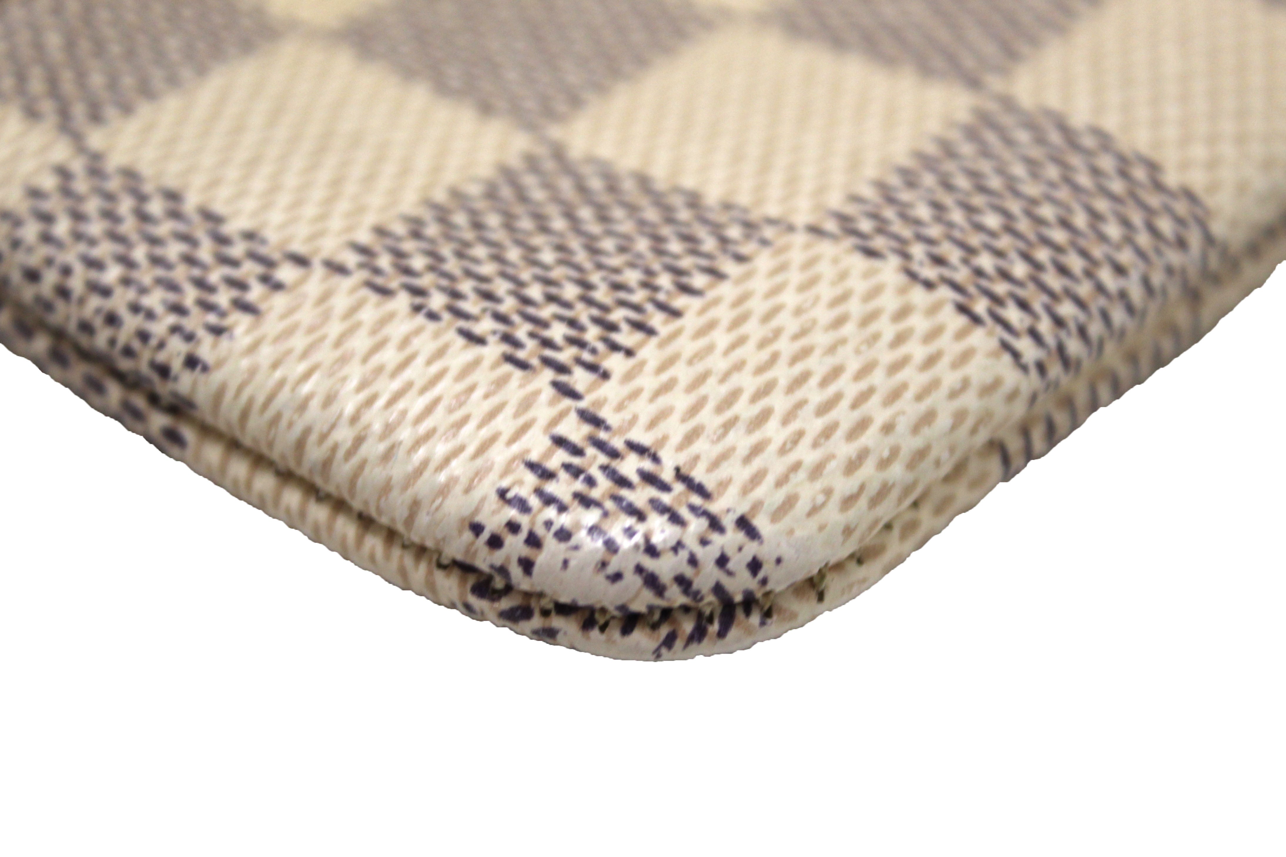 Authentic Louis Vuitton Damier Azur Canvas Key Pouch - Compact Wallet for Keys & Cards - Perfect for Travel, Everyday Use & Gift Giving