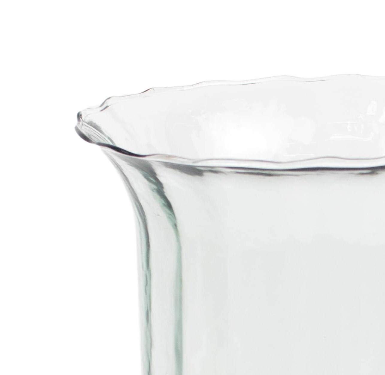 MY SWANKY HOME 15-inch Ribbed Clear Glass Hurricane Candle Holder - Rustic Pillar Display Vase for Wedding Centerpiece, Farmhouse Decor & Tabletop Decorations