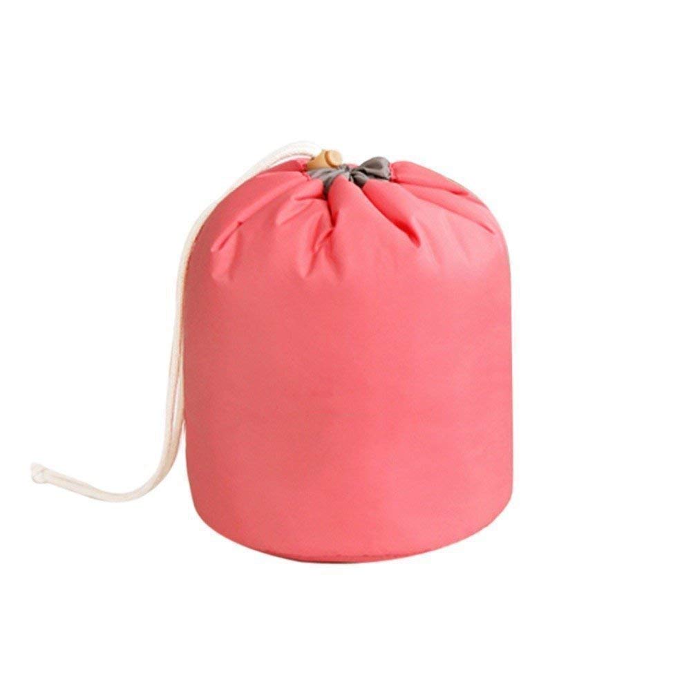 SHREYAGN Women's Travel Makeup Bag - Barrel Shaped Cosmetic Organizer with Round Pouch for Toiletries | Perfect for Vacation, Gym & Daily Use (Color May Vary)