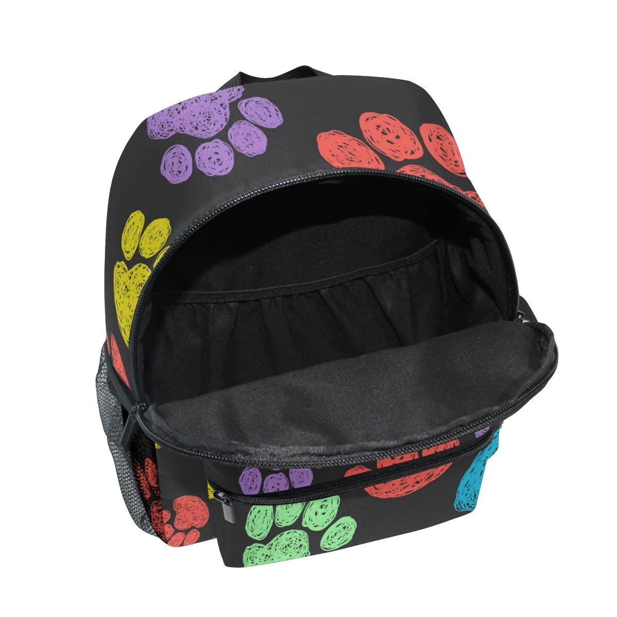 **JIPONI Cute Rainbow Dog Paw Print Toddler Backpack for Girls & Boys - Lightweight Preschool Backpack with Adjustable Chest Strap & Pockets - Perfect for Daycare, Travel, and School**