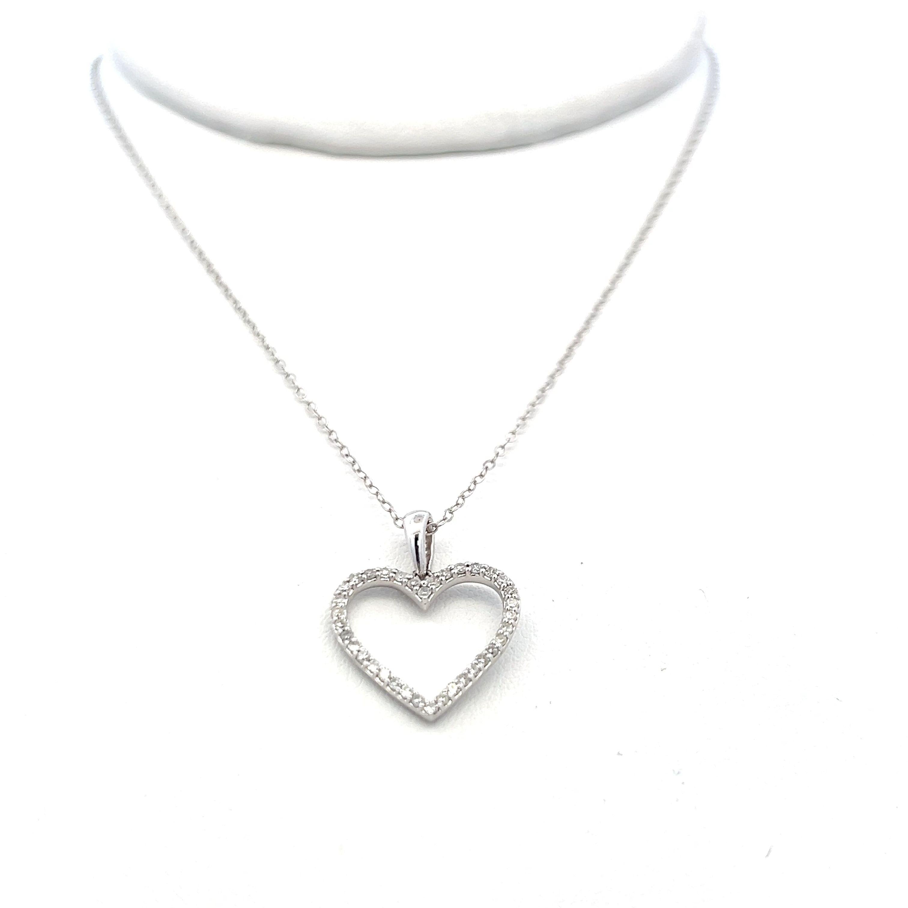 0.17 Carat Round Brilliant H I2 Diamond 14K White Gold Pendant Necklace for Women - Elegant Everyday Jewelry Gift for Anniversary, Birthday & Valentine's Day
