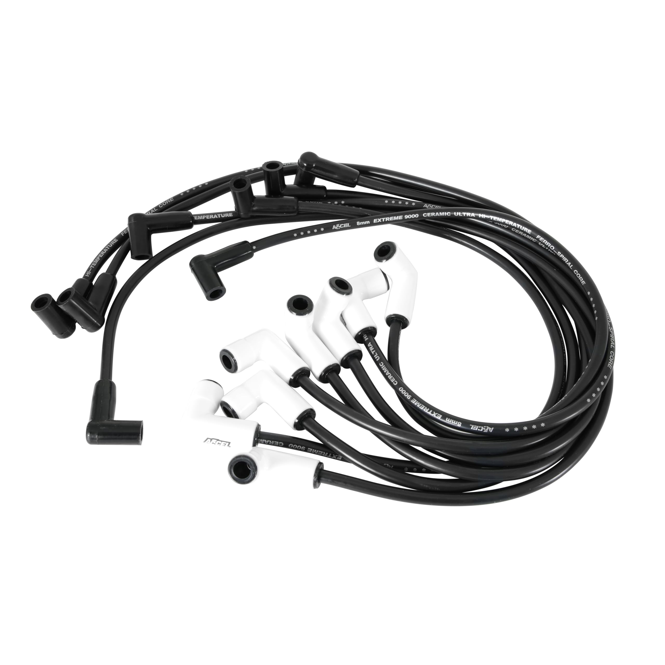 ACCEL 9011C Extreme 9000 Spark Plug Wire Set with Ceramic Boot - High Performance Ignition Wires for Racing, Hot Rods & Muscle Cars