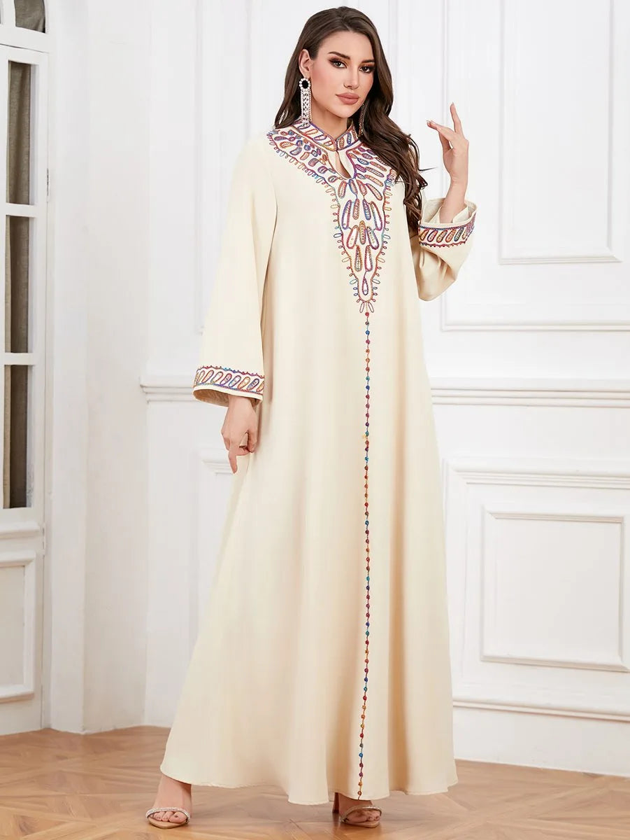 Elegant Eid Dress for Women - Embroidered Mukhawar Caftan Kaftan Dress #254342 | Perfect for Eid Celebrations, Weddings & Special Occasions