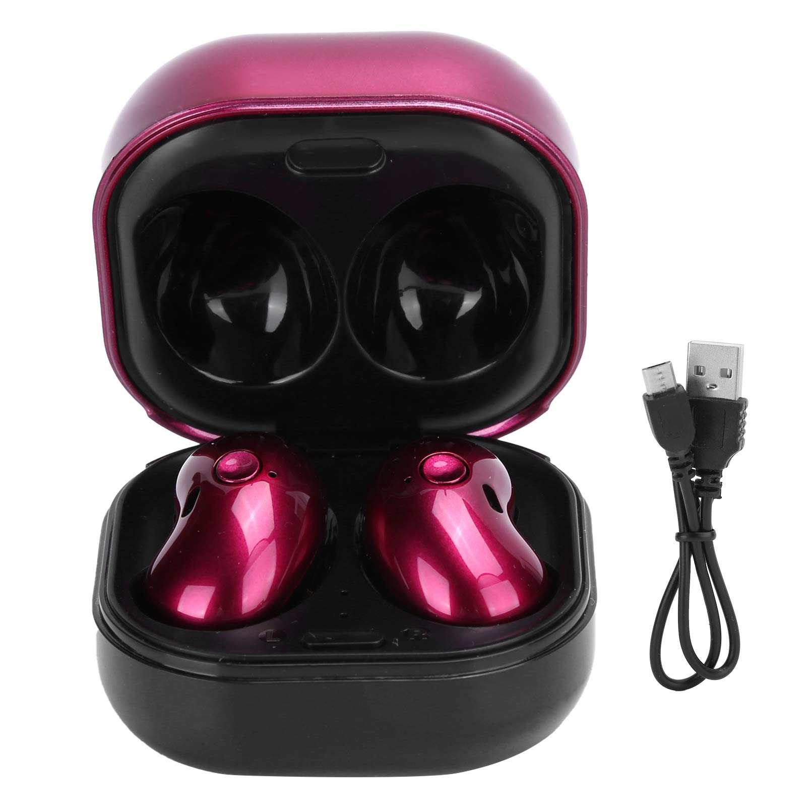 S6plus True Wireless Earbuds with LED Color Screen & Digital Display - Bluetooth 5.0 Wireless Headphones for Music, Movies, Sports - Mini Clock Feature (Purple) - Perfect for Gym, Running, Commuting & Travel