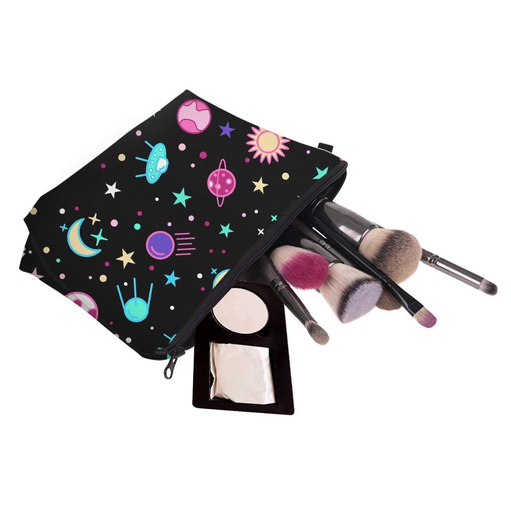 ASCHAR Adorable Waterproof Cosmetic Bag for Women - Roomy Travel Makeup Organizer, Toiletry Pouch, Cute Gift Idea (Galaxy 51469) | Perfect for Travel, Gym, Daily Use & Beauty Storage