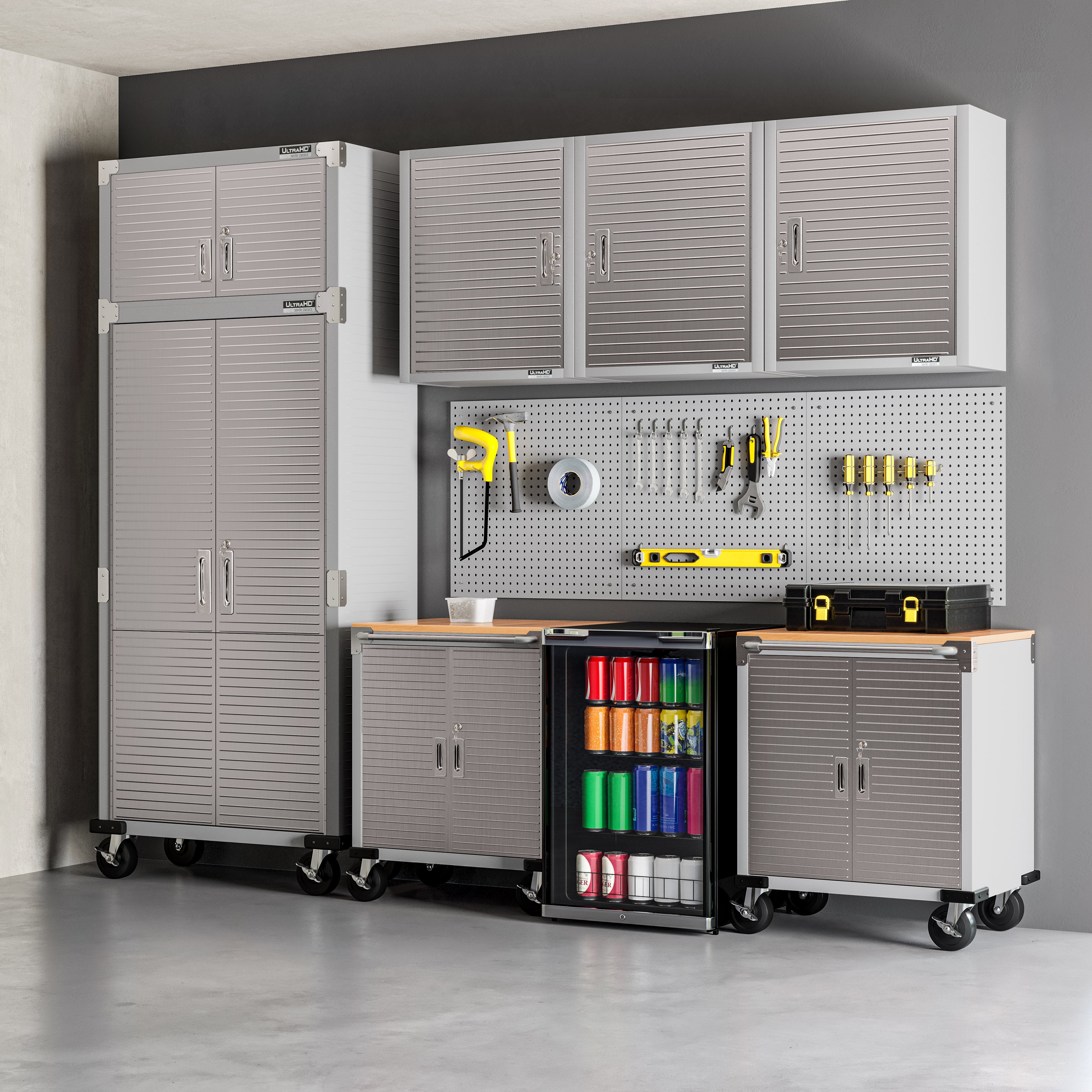 UltraHD® 2 Door Rolling Cabinet - Heavy Duty Mobile Storage for Tools & Equipment | Garage, Workshop & Office Organization Solution