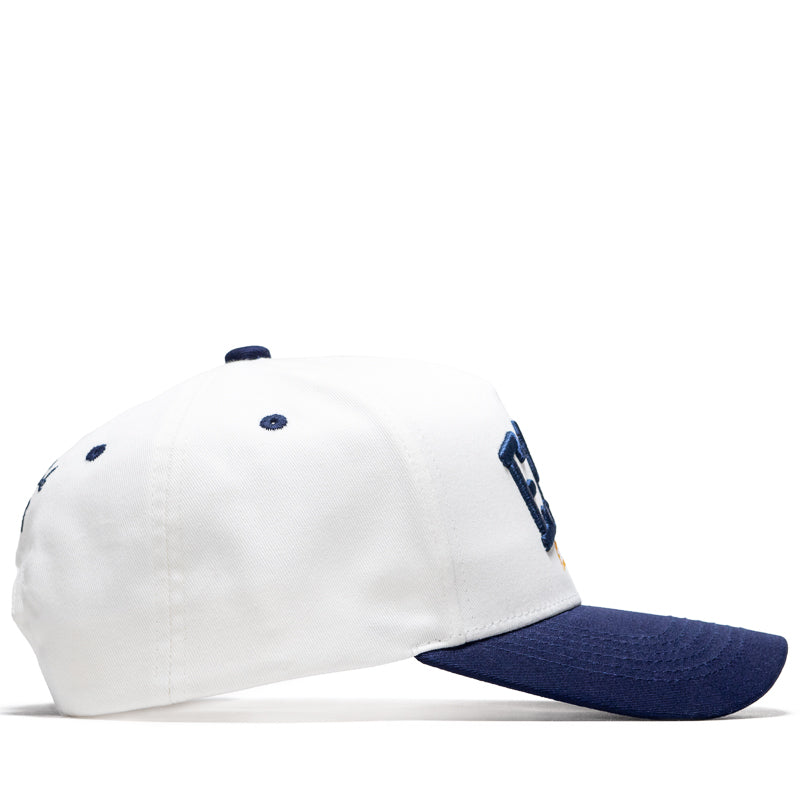 Eastside Golf 5 Panel Hat for Men & Women - Bright White/Midnight - Adjustable Snapback Cap for Golf, Streetwear & Outdoor Activities