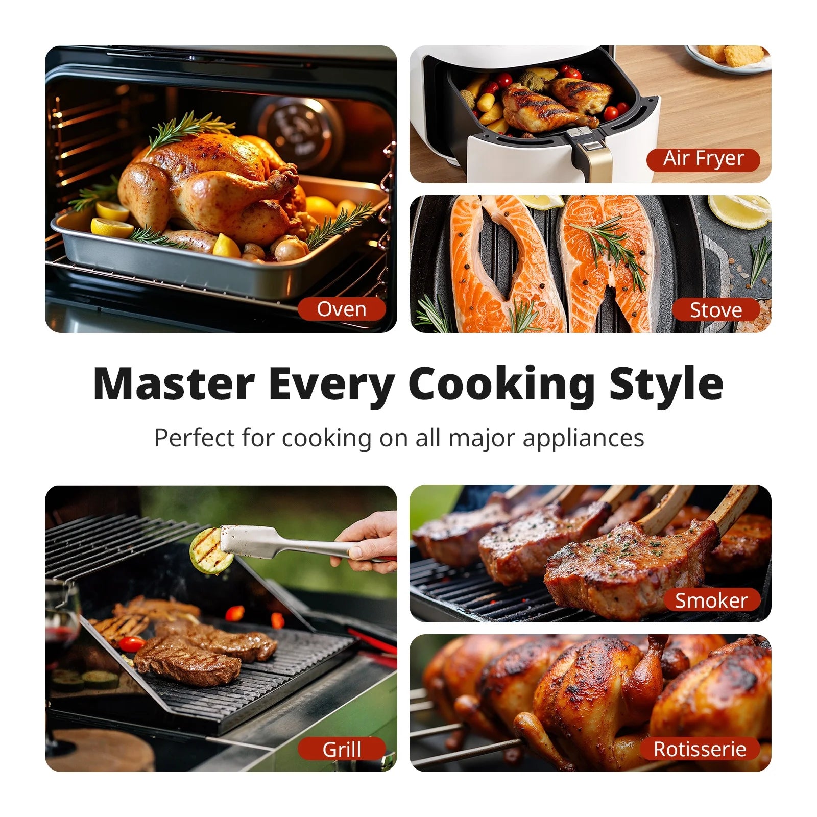 600FT Long Range Wireless Meat Thermometer with Standalone Display & Bluetooth 5.4 - Perfect for Grilling, Smoking, and BBQ Cooking Outdoors