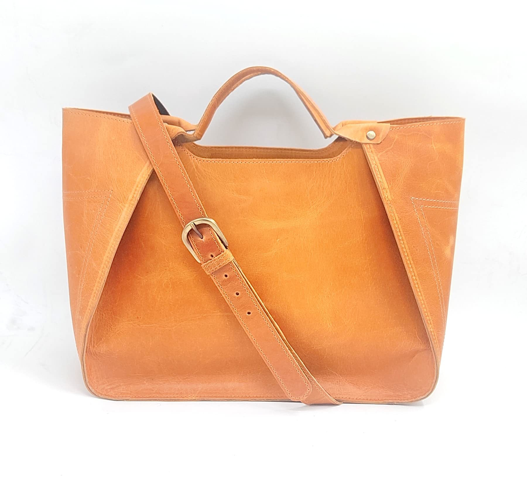 Premium Genuine Full Grain Leather Shoulder Tote Bag for Women - Stylish & Durable Handbag for Work, Travel & Everyday Use