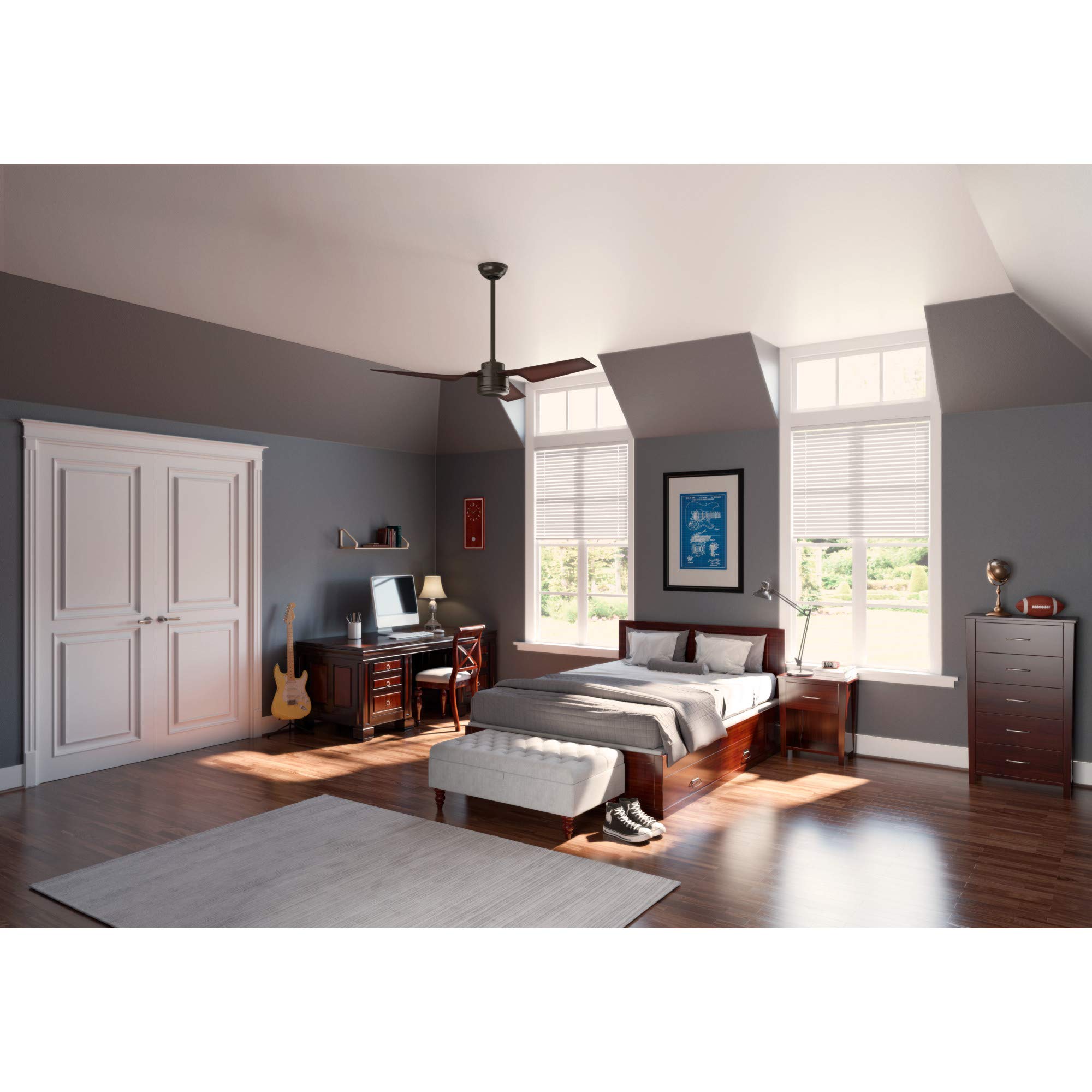 Hunter Fan Company 50258 Cabo Frio 52-Inch Indoor/Outdoor Ceiling Fan with New Bronze Finish - Perfect for Patio, Bedroom & Living Room Cooling