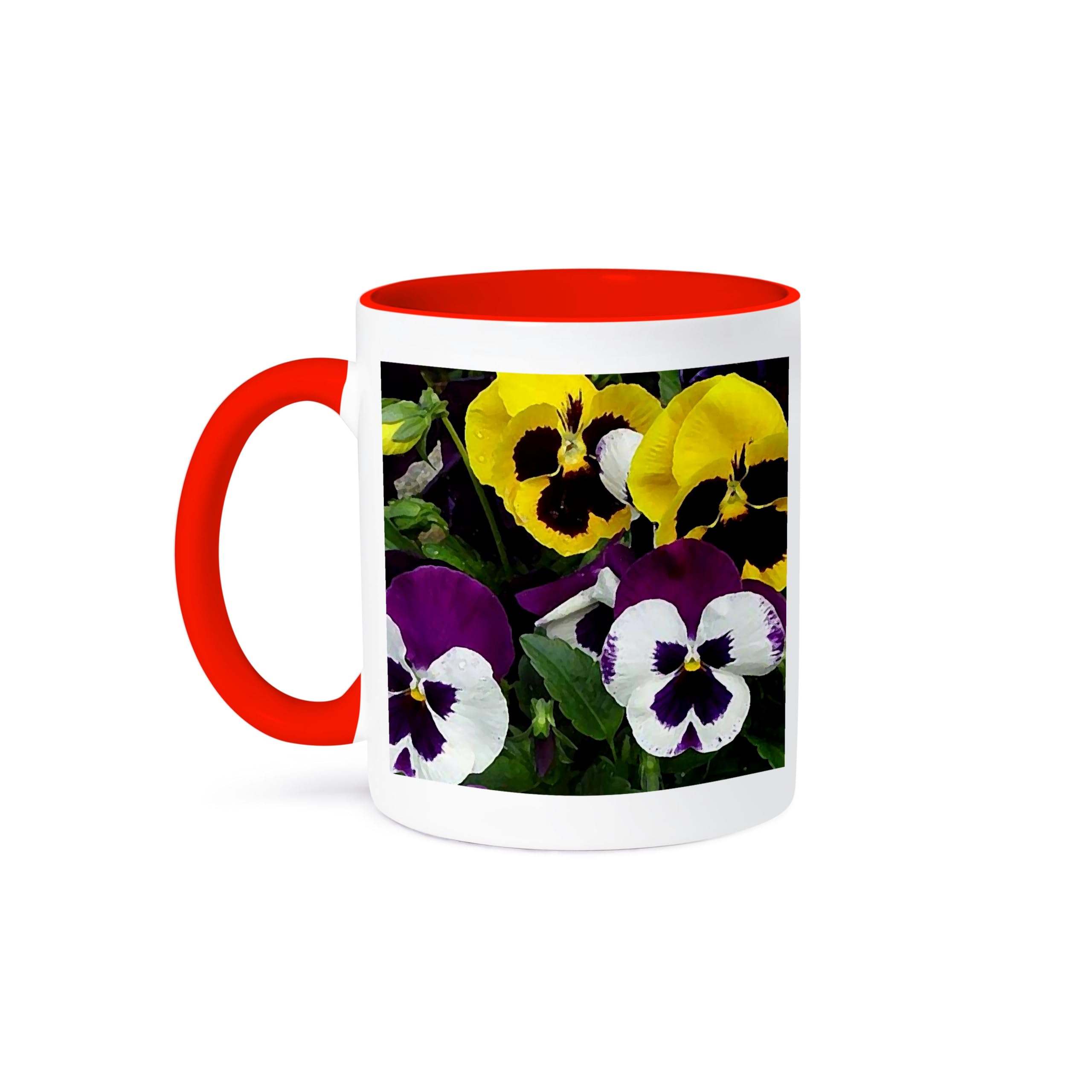 3D Printed Pansy Flower Mug - Ceramic Coffee Cup with Vibrant Floral Design - Perfect for Tea, Coffee & Gifts (mug_3142_5) - Ideal for Home, Office & Mother's Day Presents