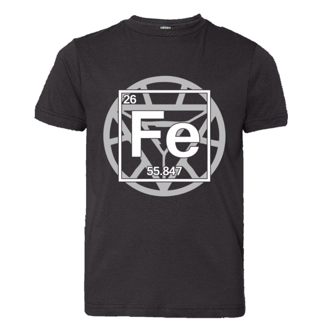 Youth Iron Man Stark Periodic Table Reactor T-Shirt | Marvel Avengers Graphic Tee for Kids | Cool Superhero Costume & Cosplay Outfit