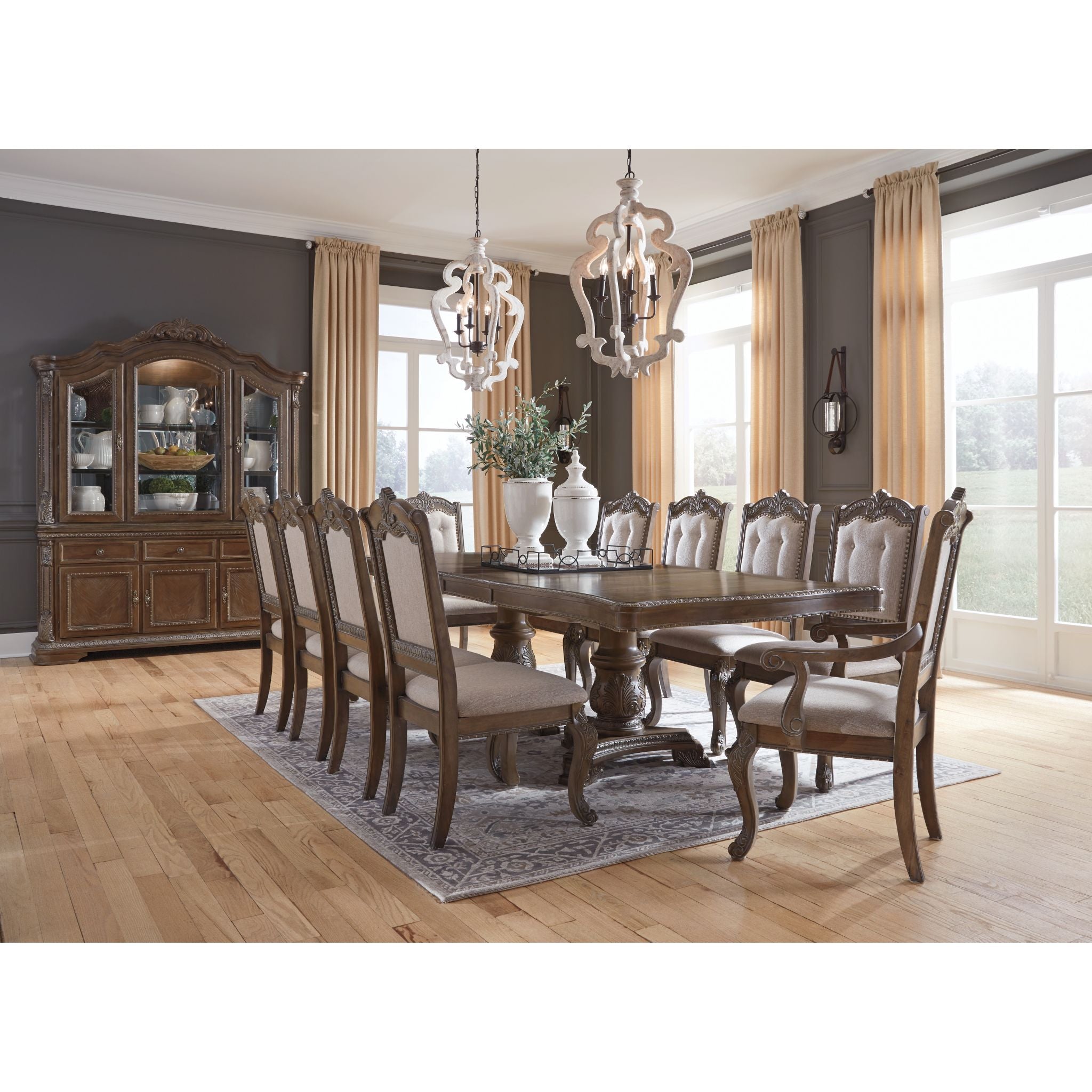 Charmond Extendable Dining Table - Expandable Wooden Kitchen Table for 6-10 People - Perfect for Family Gatherings & Dinner Parties