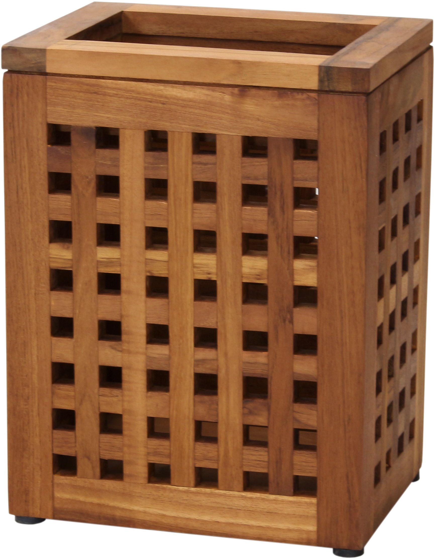 AquaTeak Wooden Shower Drain Grate Waste Basket - Rust-Resistant Bathroom Floor Drain Cover for Showers, Bathtubs & Wet Areas
