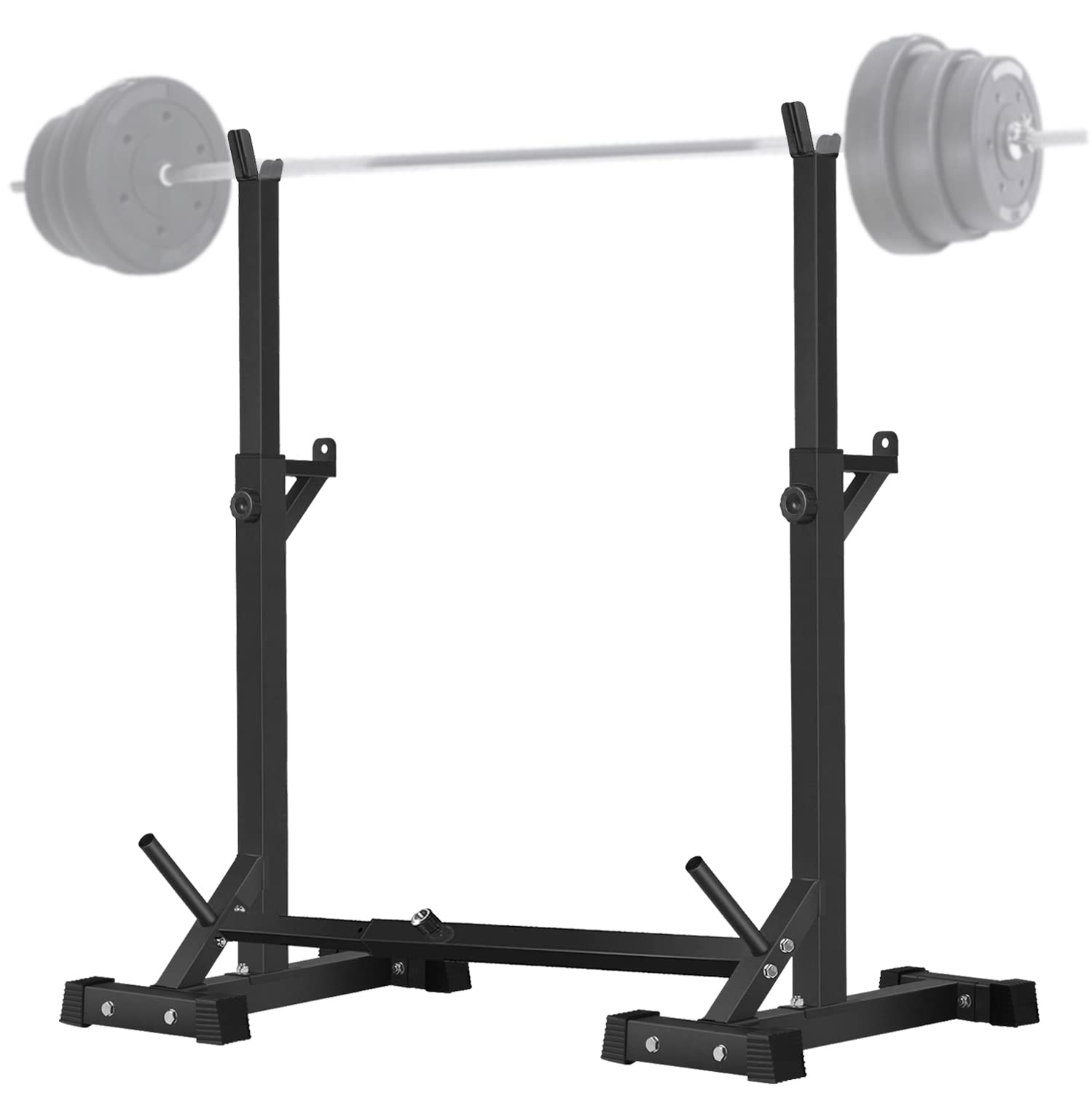 CANPA Adjustable Squat Rack Stand - 600Lbs Capacity Multi-Function Home Gym Equipment for Weight Lifting, Bench Press & Dumbbell Storage - Perfect for Home Workouts & Strength Training