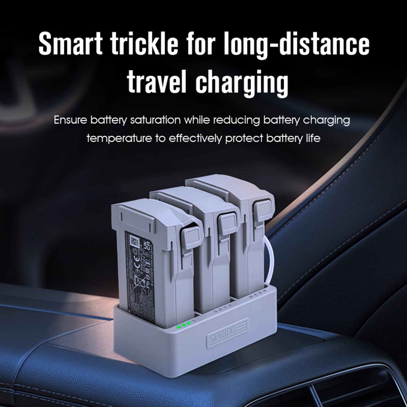 Fiorky 3-in-1 Fast Charging Dock for DJI Mini 3 Pro - Plastic Battery Charger with 3 Slots | Perfect for Travel, Outdoor Photography & Drone Enthusiasts