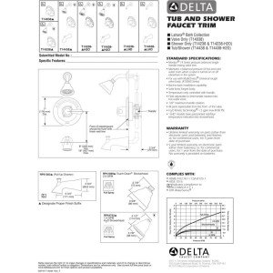 Delta Faucet T14438-SSLHD Lahara Monitor 14-Series Tub and Shower Trim in Stainless Steel - Perfect for Bathroom Renovation & Modern Home Upgrade