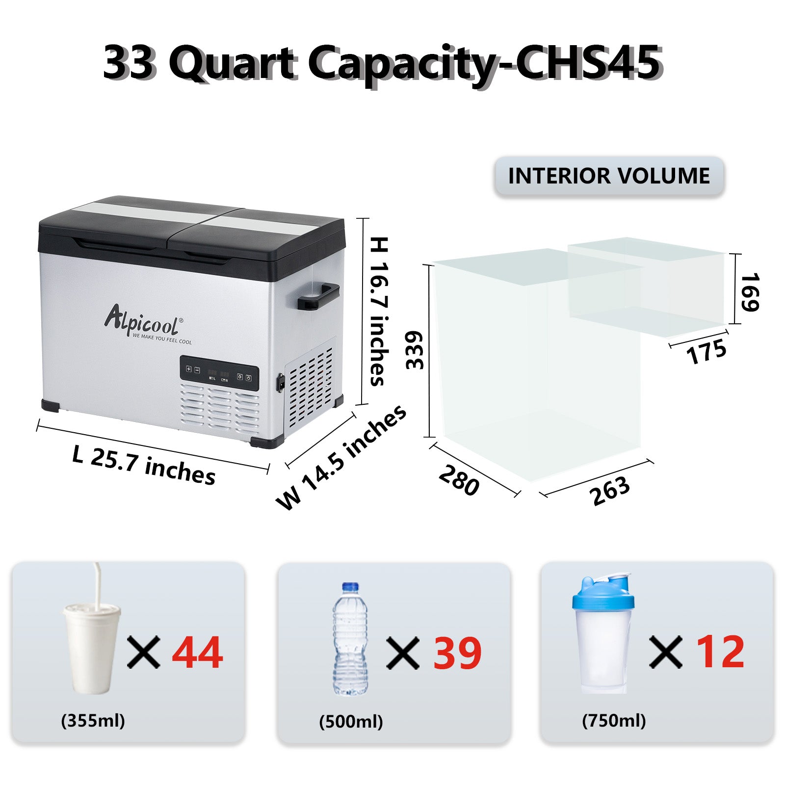 Alpicool CHS45 12V/24V Portable Dual Zone Car Refrigerator Freezer - Perfect for Camping, Road Trips & Outdoor Adventures