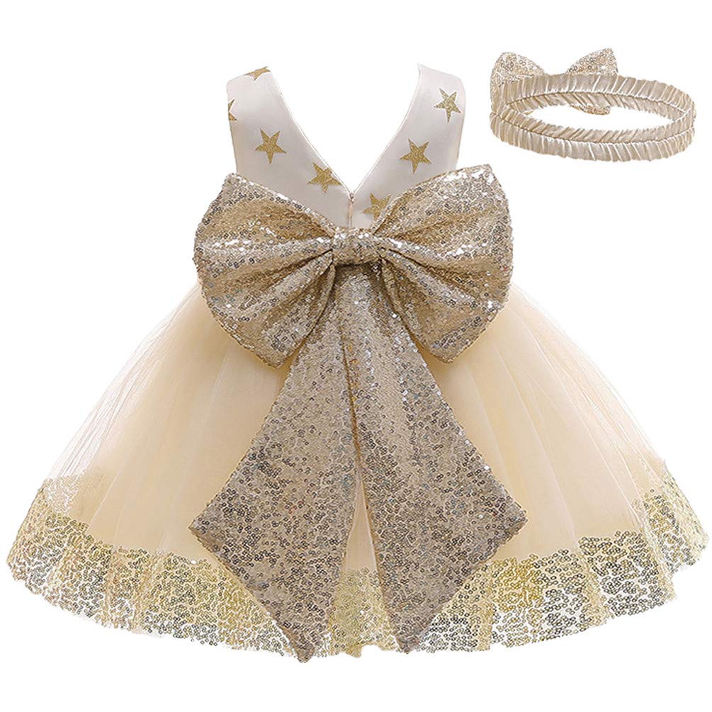 Christening Lace Flower Baby Girl Dress - Princess Formal Prom Tutu Ball Gown for Baptism, First Communion & Special Occasions