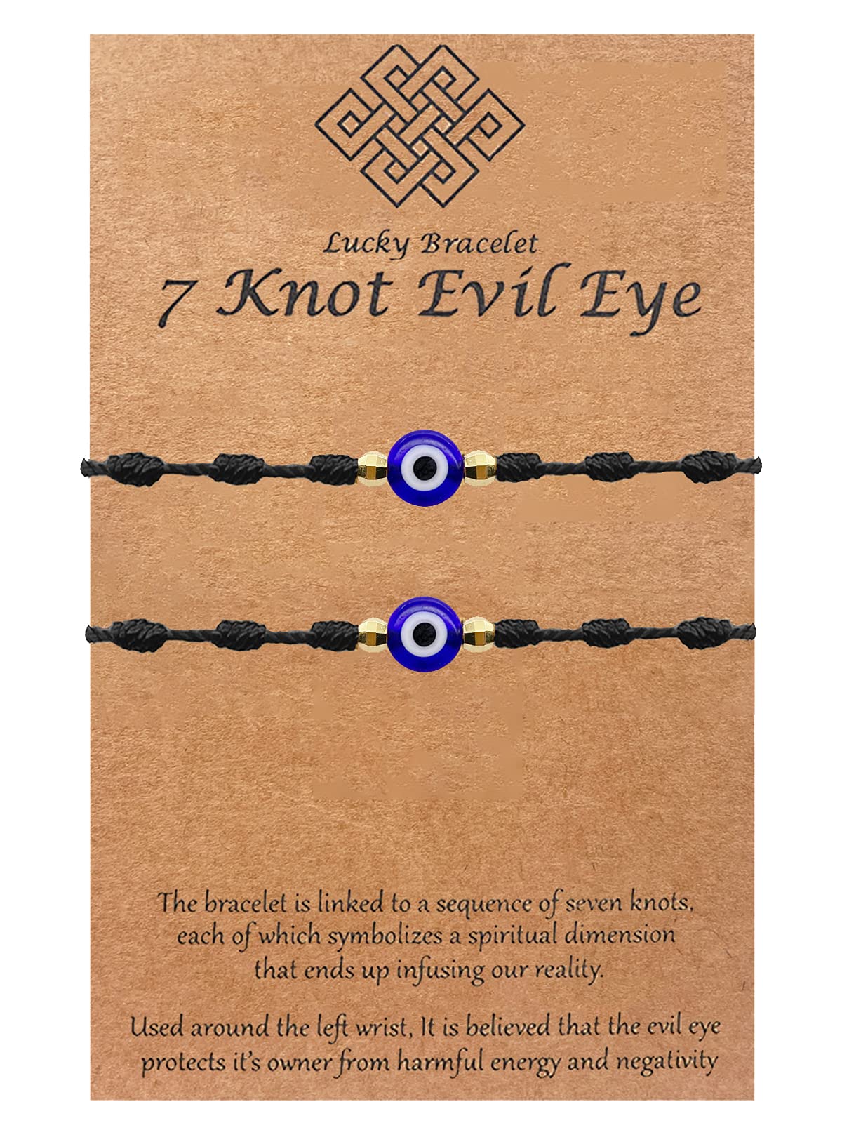 Evil Eye Protection Bracelet for Women & Men - Adjustable Red String Lucky Bracelet with 7 Knots - Spiritual Jewelry for Good Luck, Positive Energy & Warding Off Negativity - Perfect for Daily Wear, Gifts & Meditation