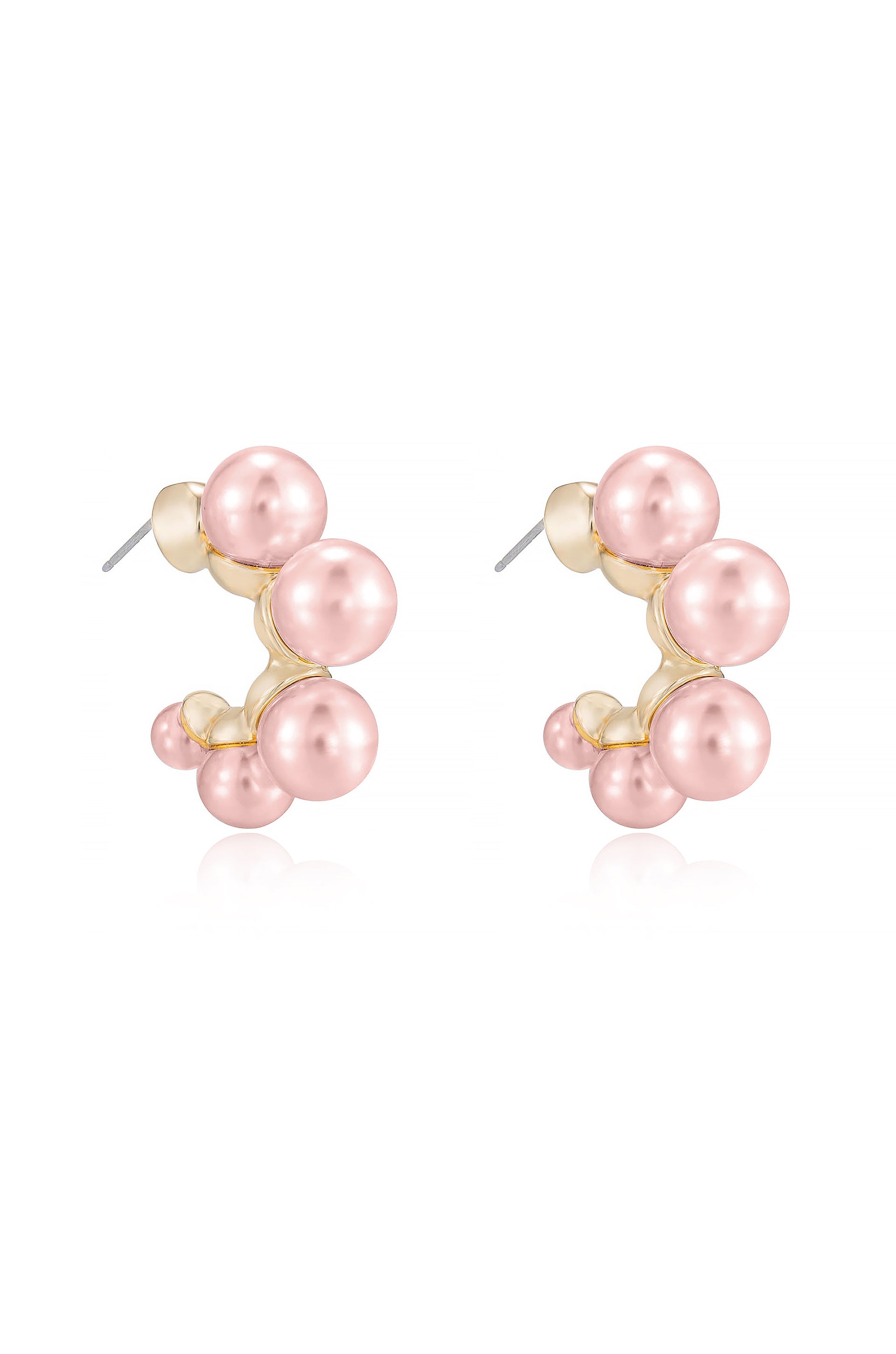 Five Pearls Hoop Earrings - Elegant Dangle Earrings for Women, 925 Sterling Silver Pearl Jewelry | Perfect for Weddings, Parties & Everyday Wear