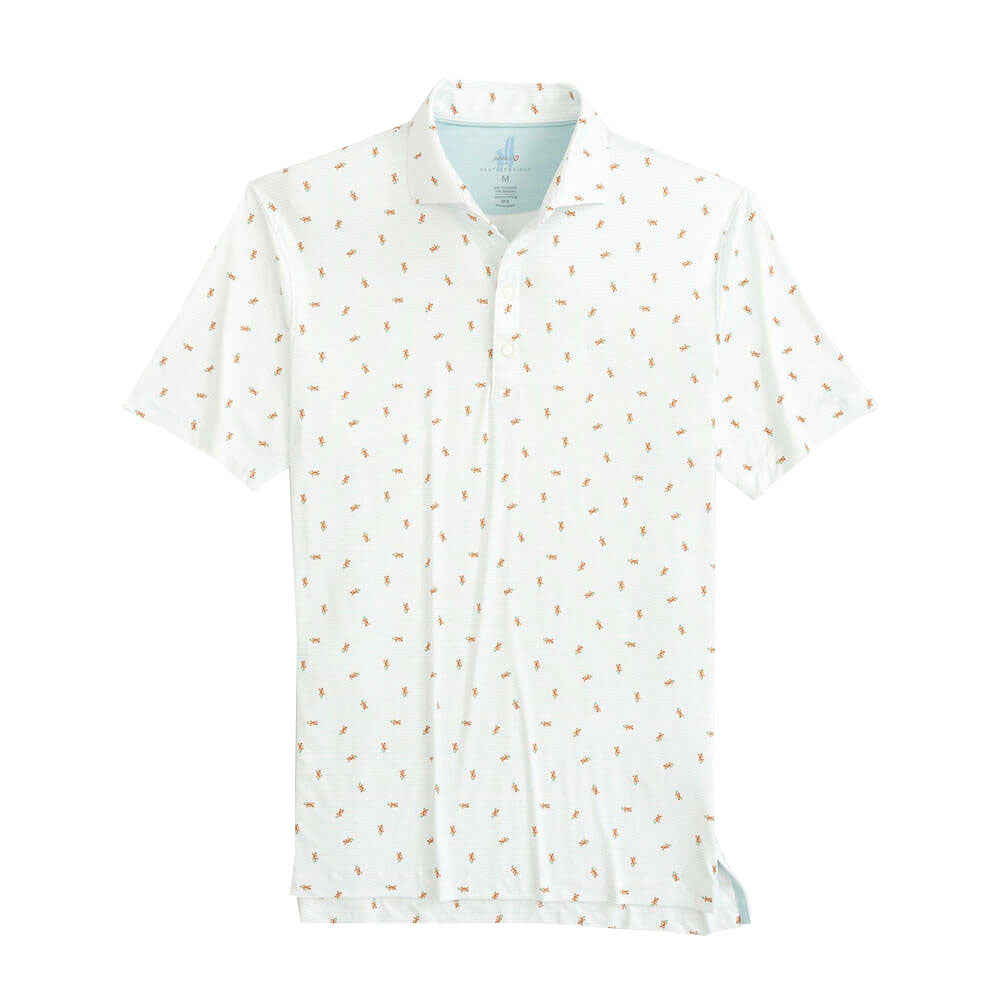Johnnie O Sergio Performance Polo Shirt for Men - Breathable White Golf Shirt with Moisture-Wicking Technology | Perfect for Golf, Tennis & Casual Wear